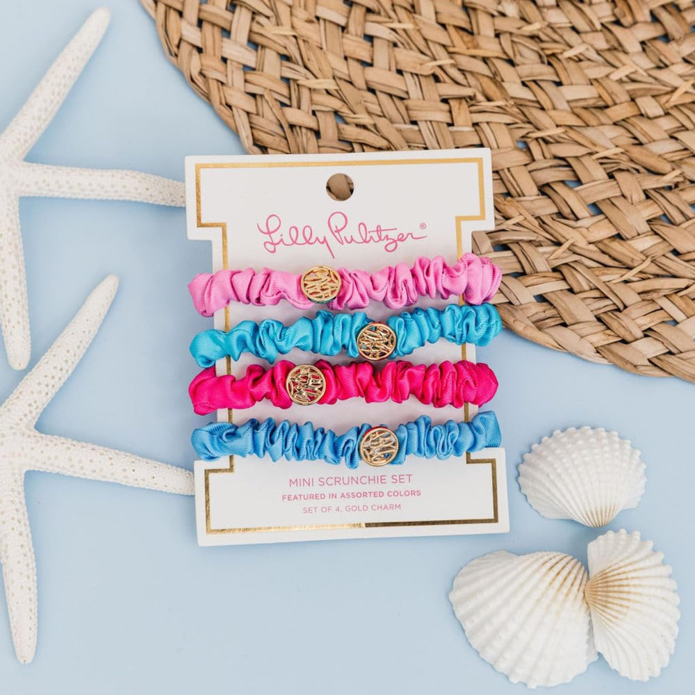 Lilly Pulitzer scrunchie securing a ponytail outdoors showing secure, gentle hold