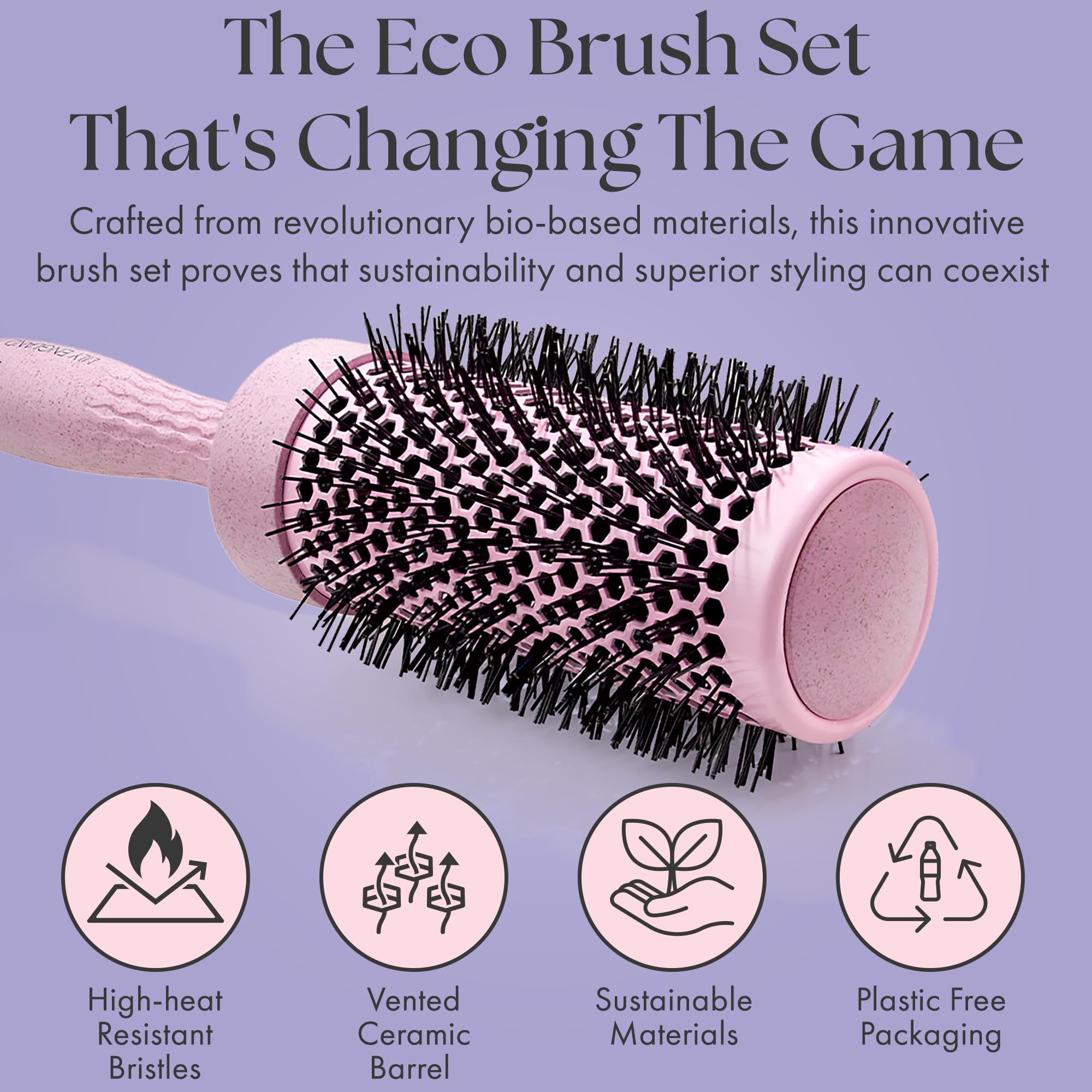 Lily England brushes arranged to display different diameters for diverse results