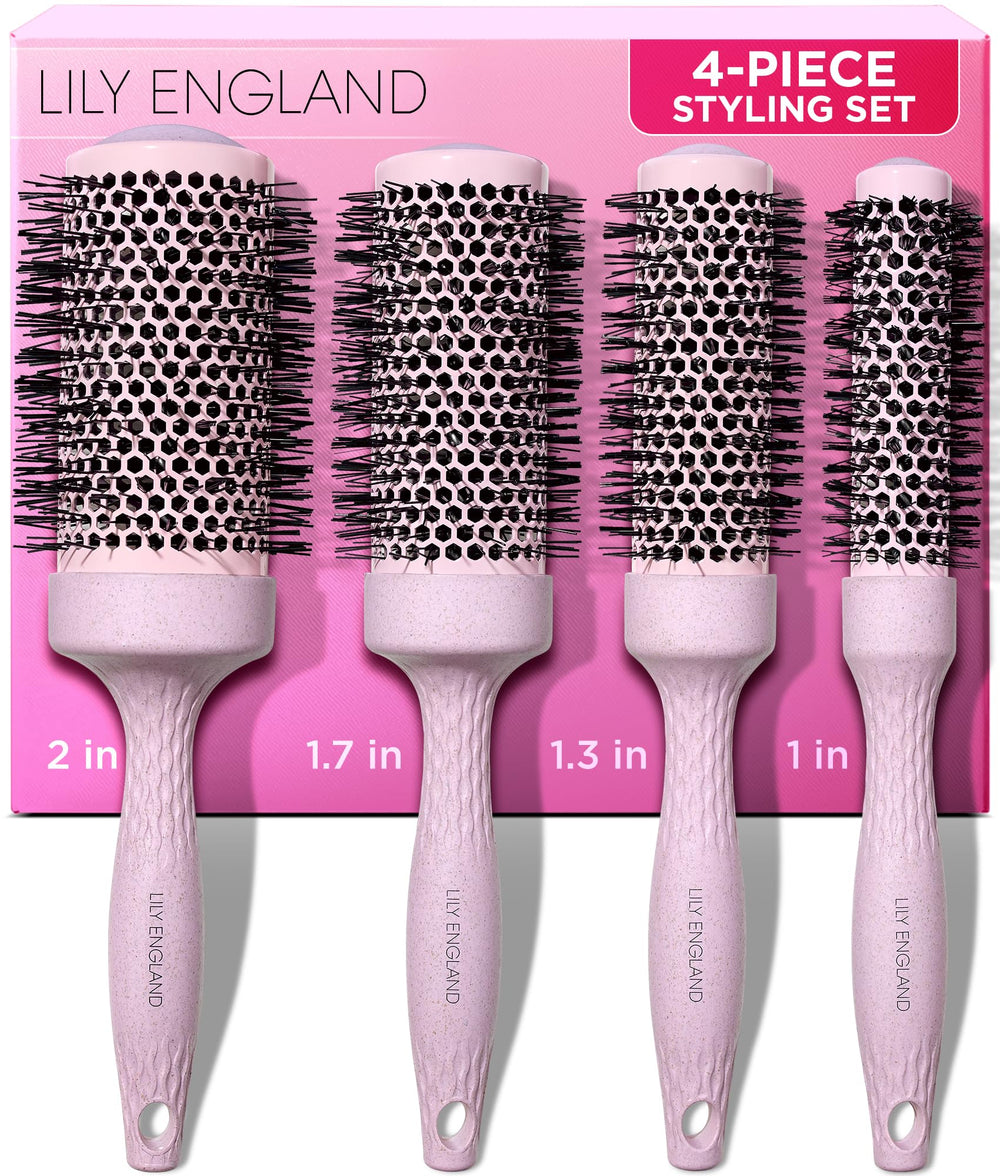Lily England front packaging showing four brushes and pink gift box for stylish presentation