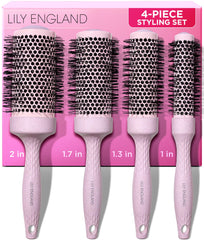 Lily England front packaging showing four brushes and pink gift box for stylish presentation