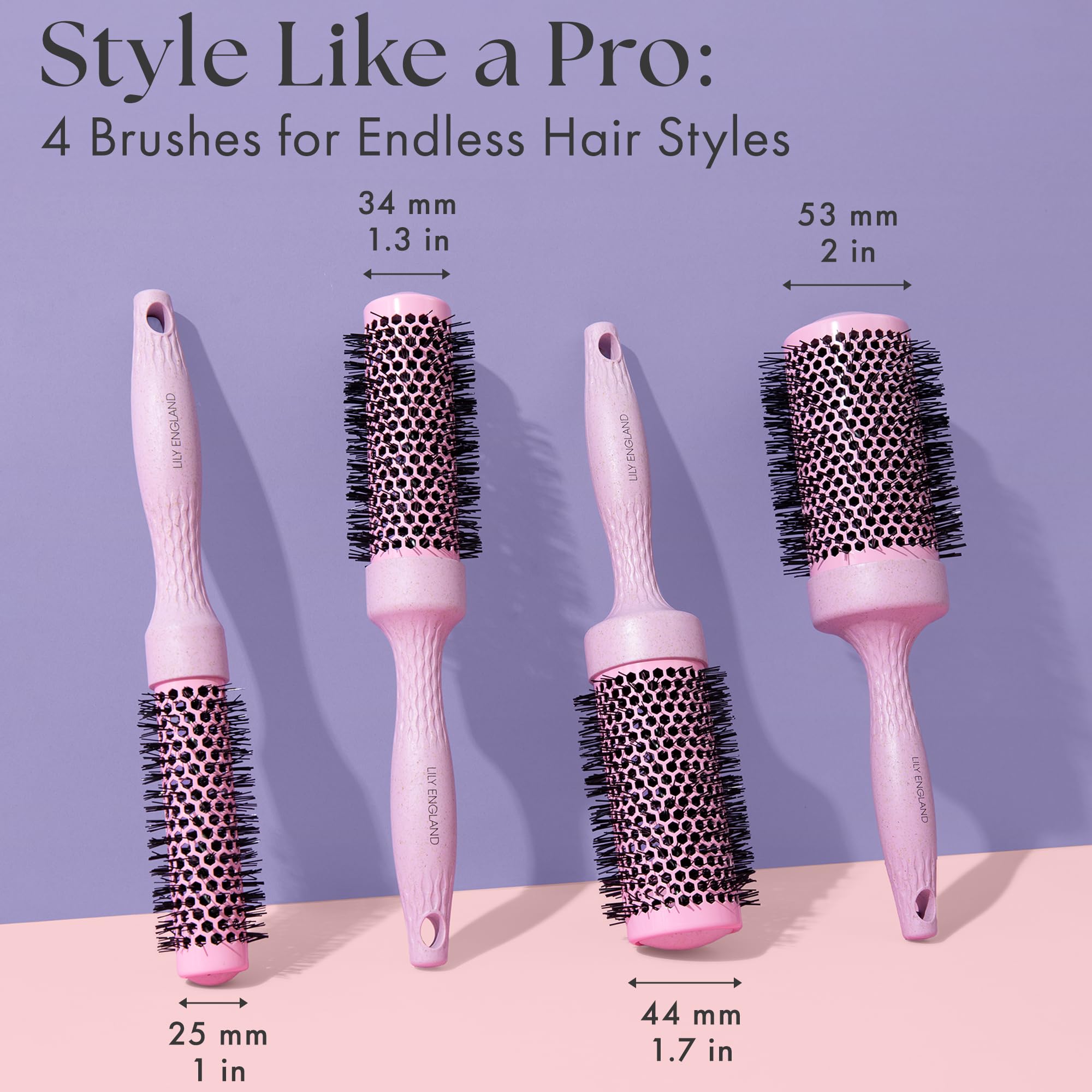 Lily England size comparison of four barrels showing versatility for multiple styles