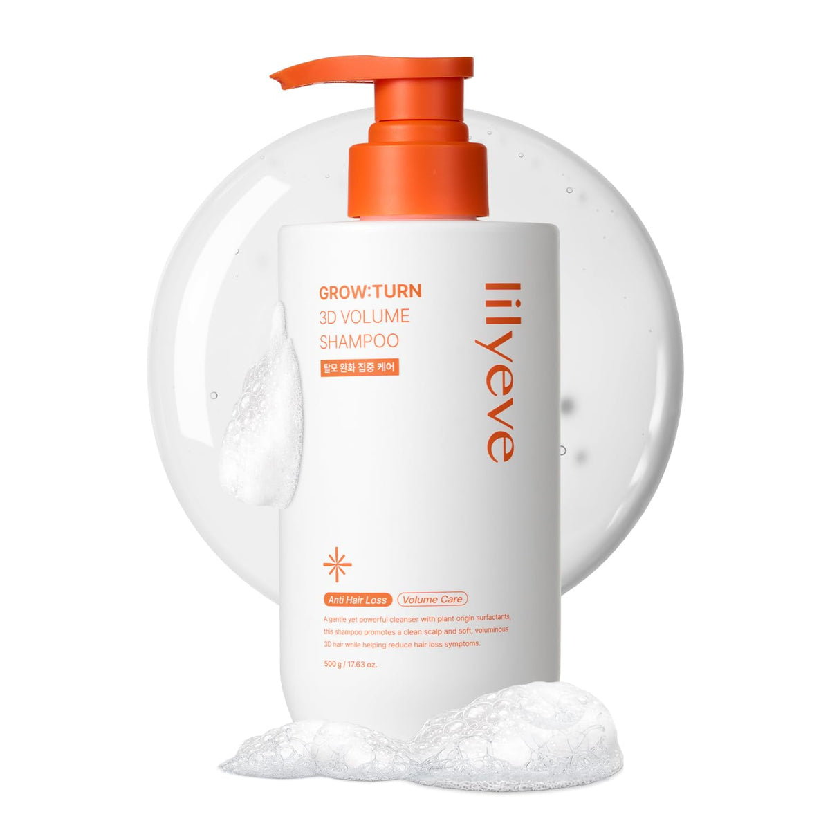 lilyeve front bottle 500ml showing full product and label, conveys volume benefit