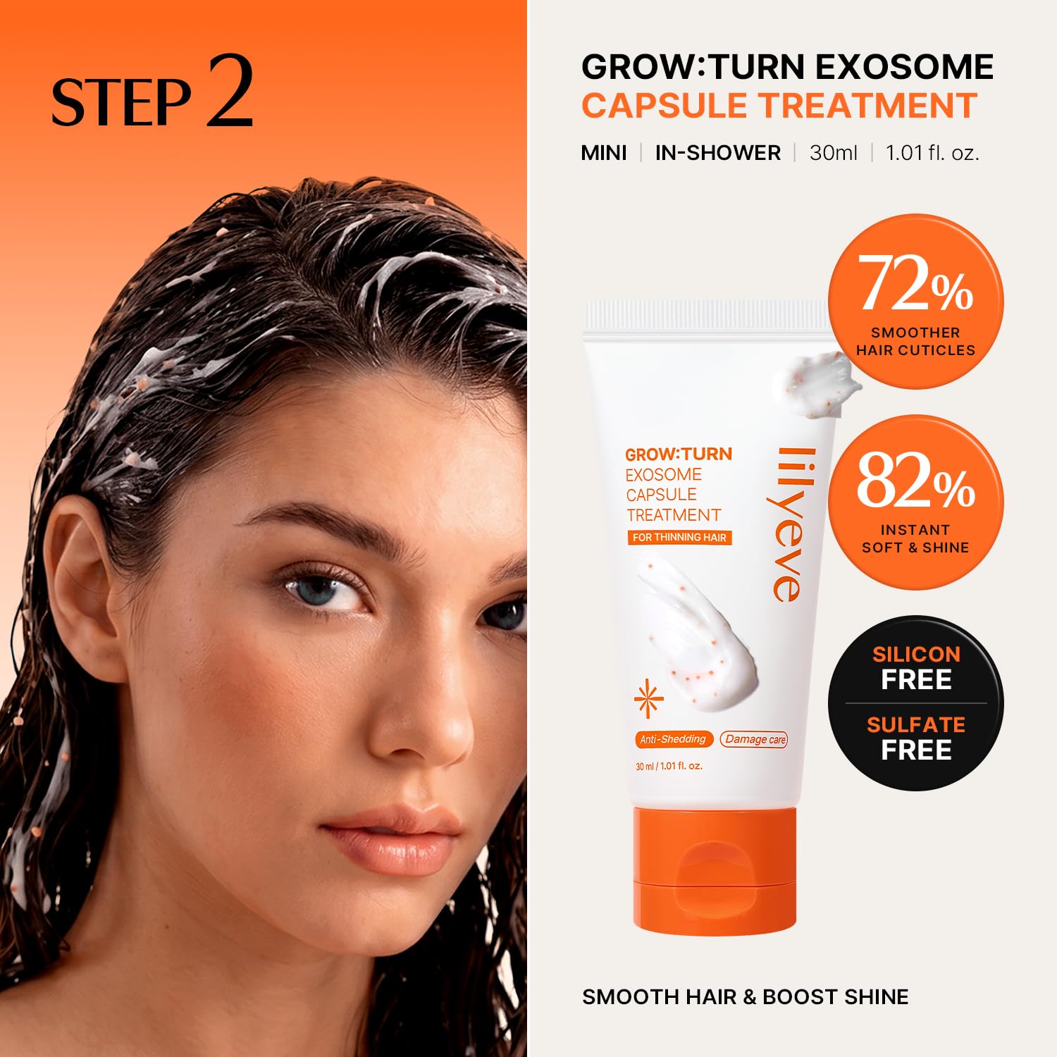 lilyeve GROWTURN shampoo lather demonstrating gentle cleansing