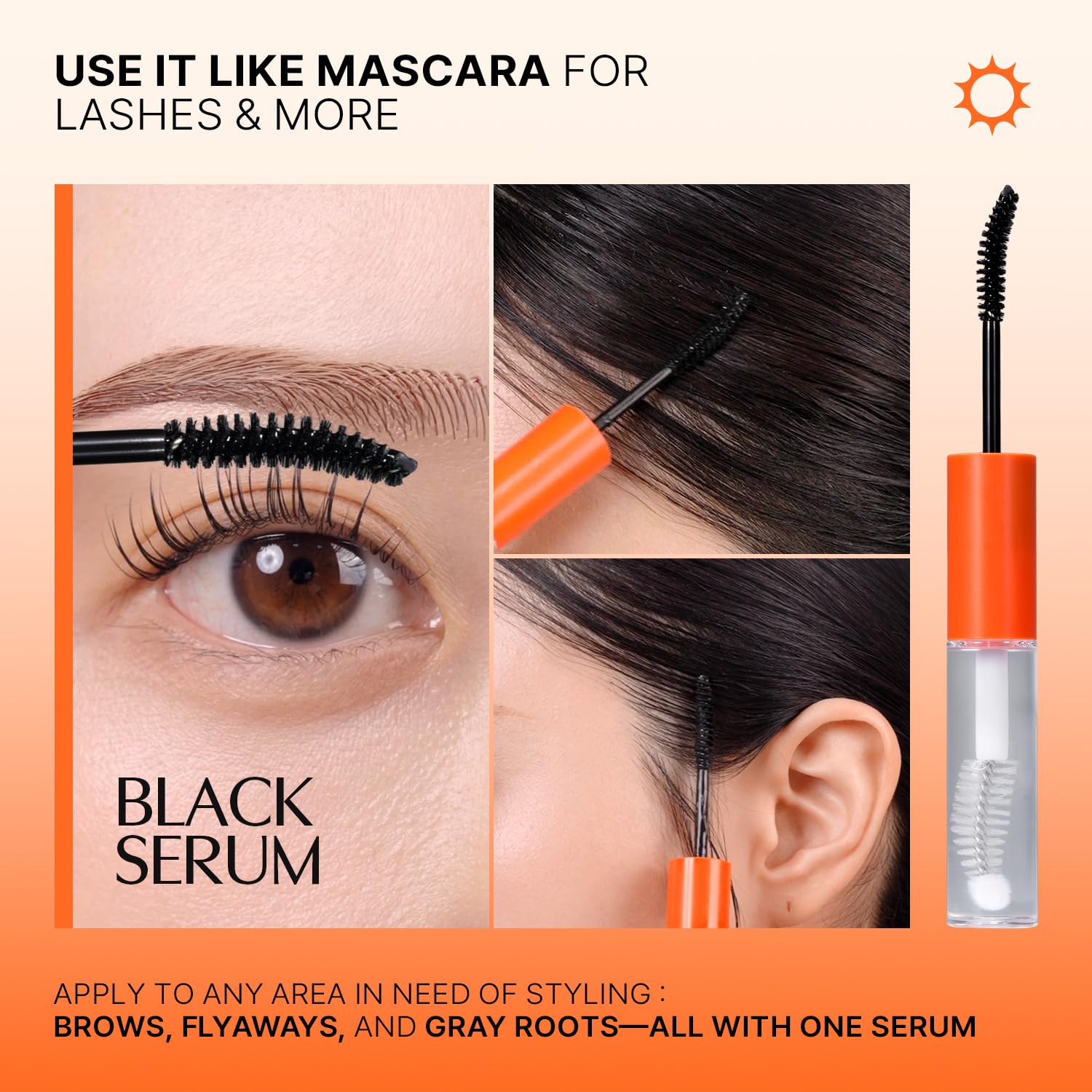 lilyeve scale next to standard mascara showing compact size and dual-function advantage