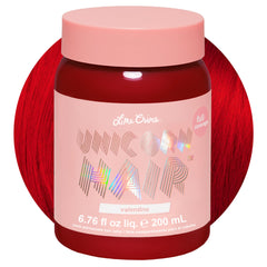 Lime Crime Valentine front bottle showing vivid crimson and packaging benefit