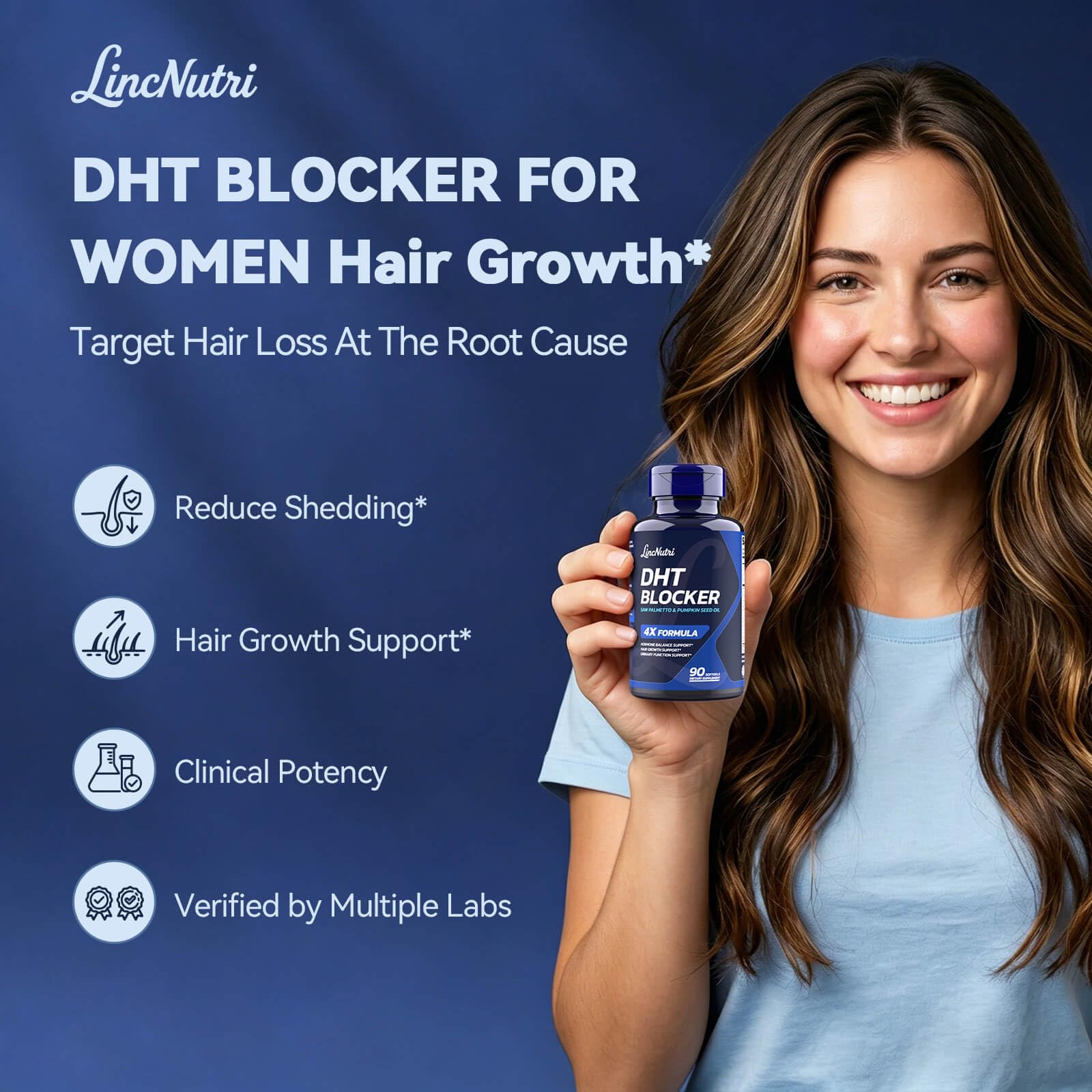LincNutri label and ingredient list emphasizing transparency and tested quality