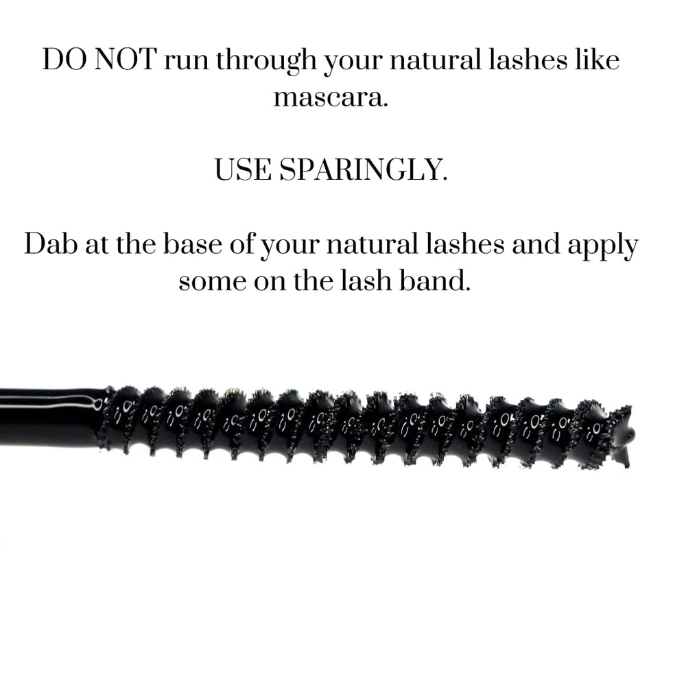 LINX adhesive applied to lash spine for stronger cluster hold