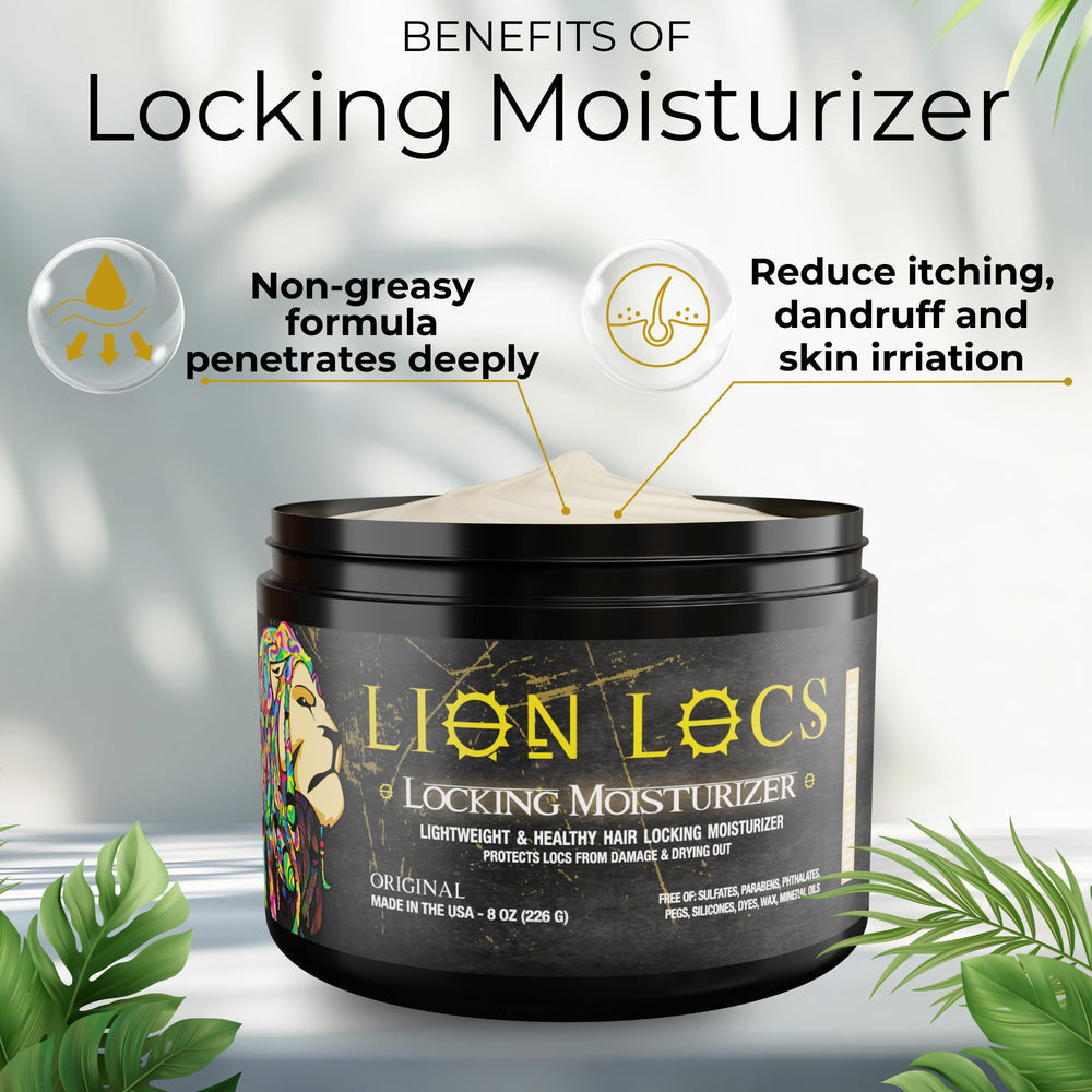 Lion Locs gel on hands being applied, illustrating easy application and control