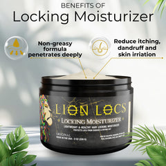 Lion Locs gel on hands being applied, illustrating easy application and control