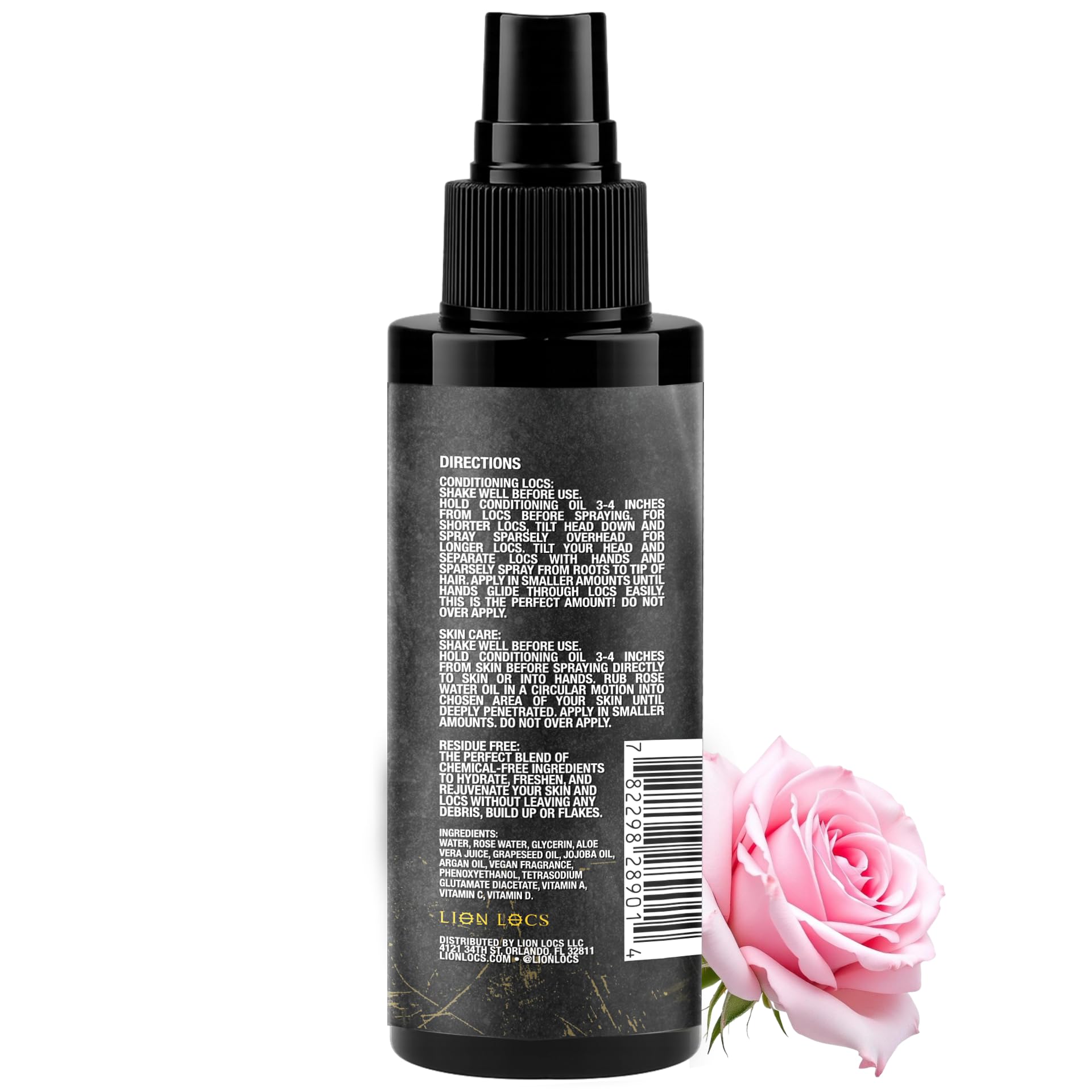 Lion Locs bottle with travel pouch for on-the-go refresh and protection