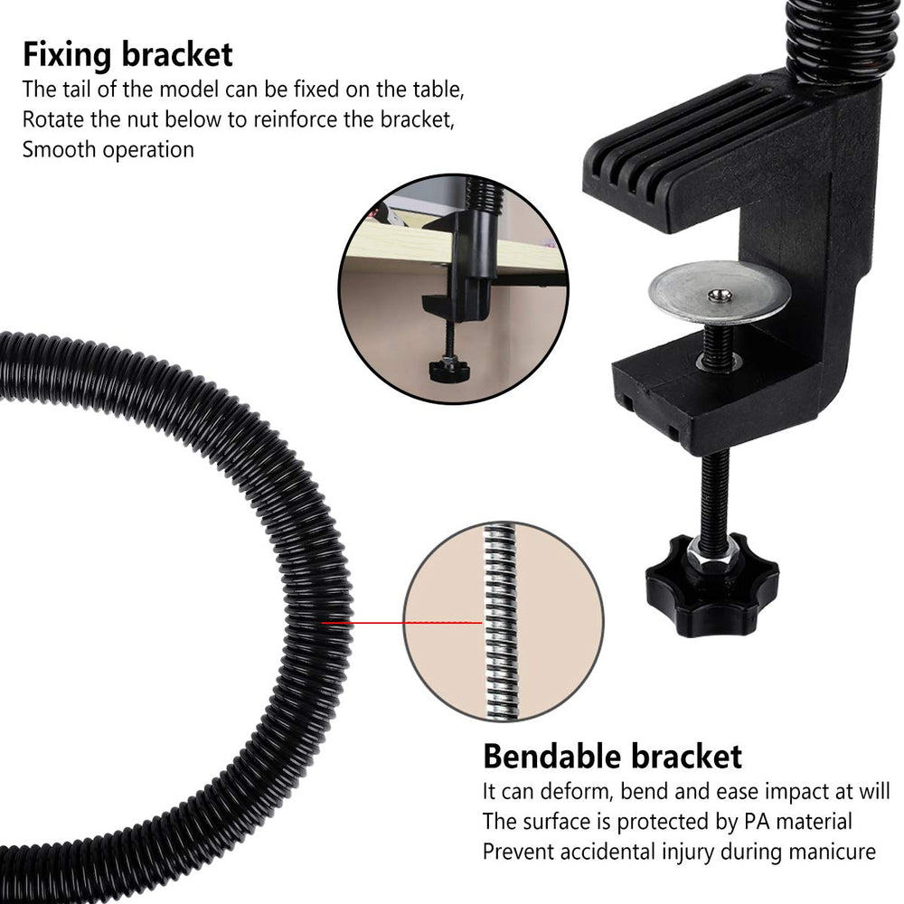 LIONVISON hand clamped on table showing secure mounting and stability