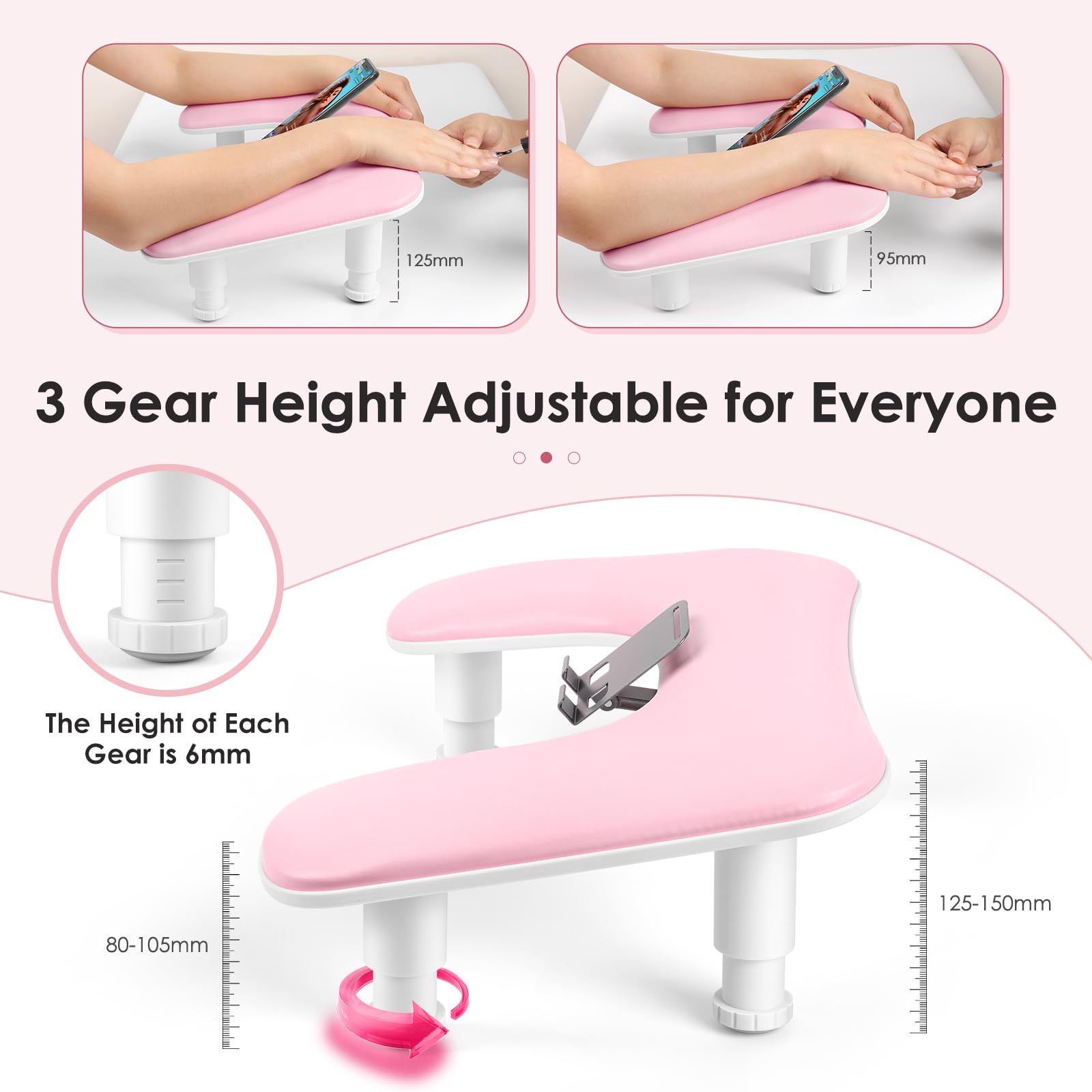 LIONVISON silicone base detail offering anti-slip grip to stabilize on salon tables