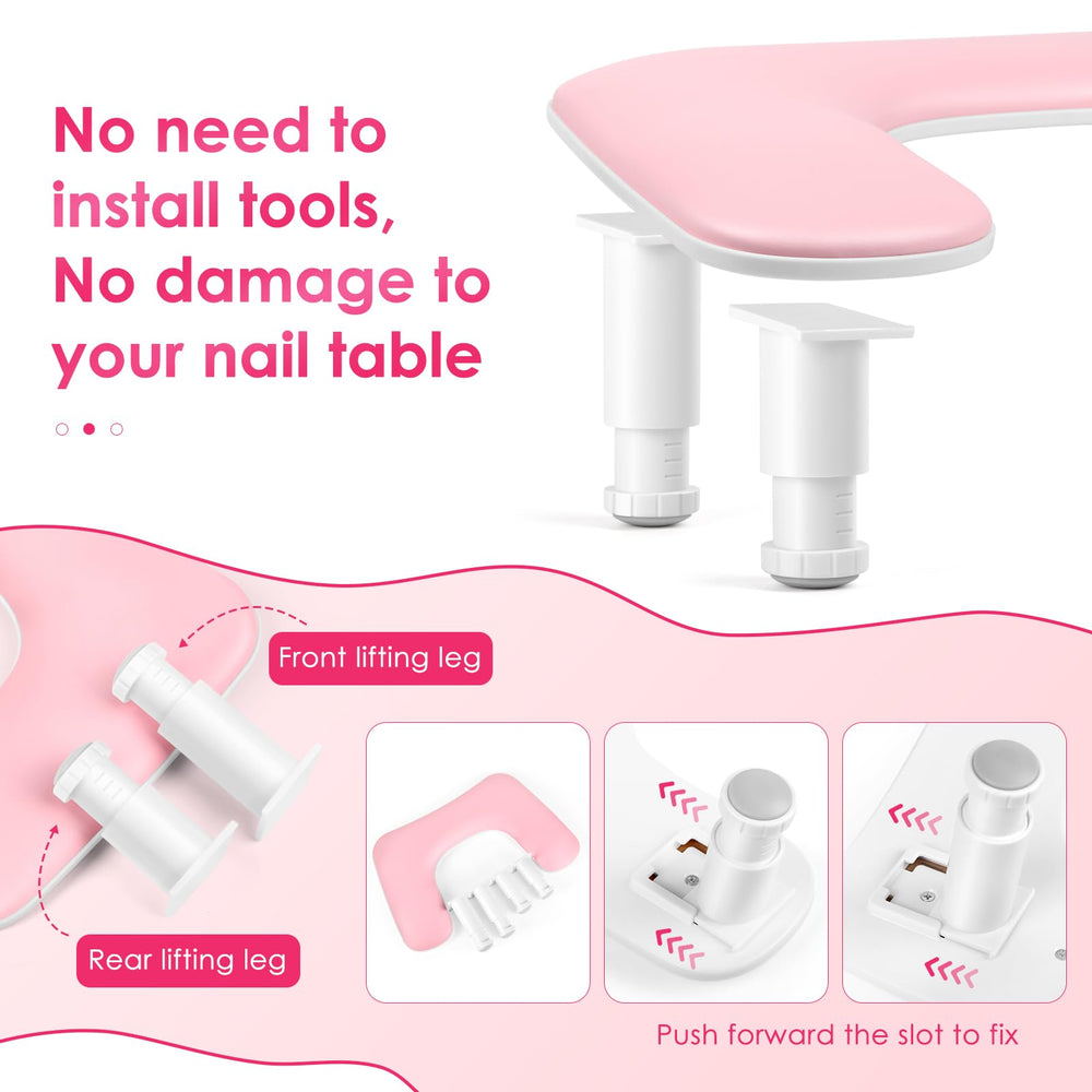LIONVISON top view with nail lamp demonstrating space-saving fit