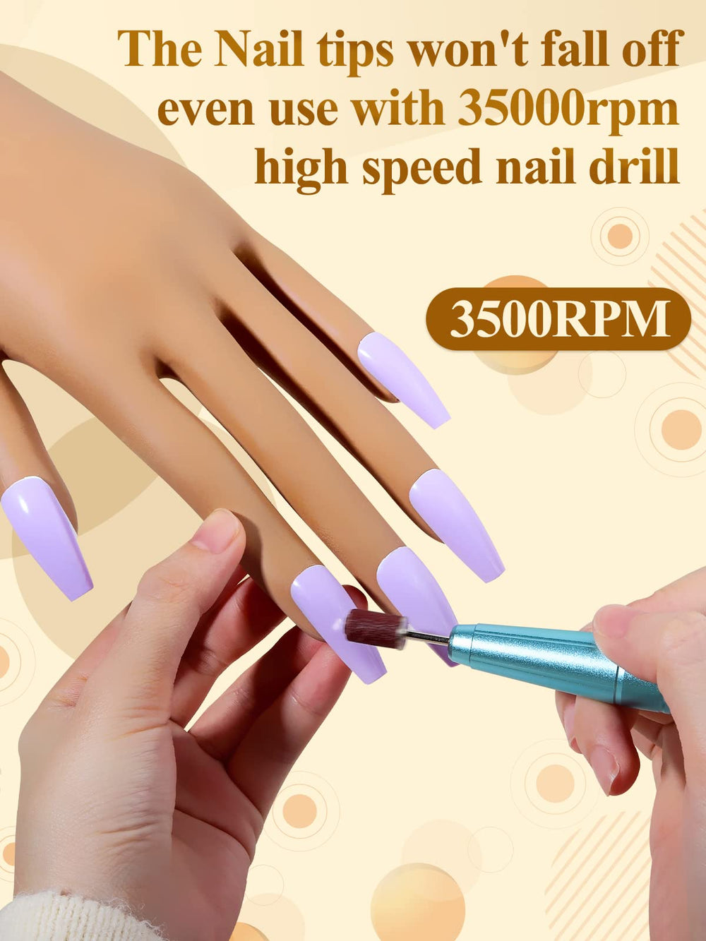 LIONVISON close-up of trapezoid locking slot demonstrating secure nail tip retention benefit