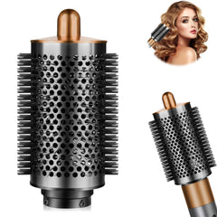 Liopif large round brush front view showing nickel copper finish and quick styling benefit