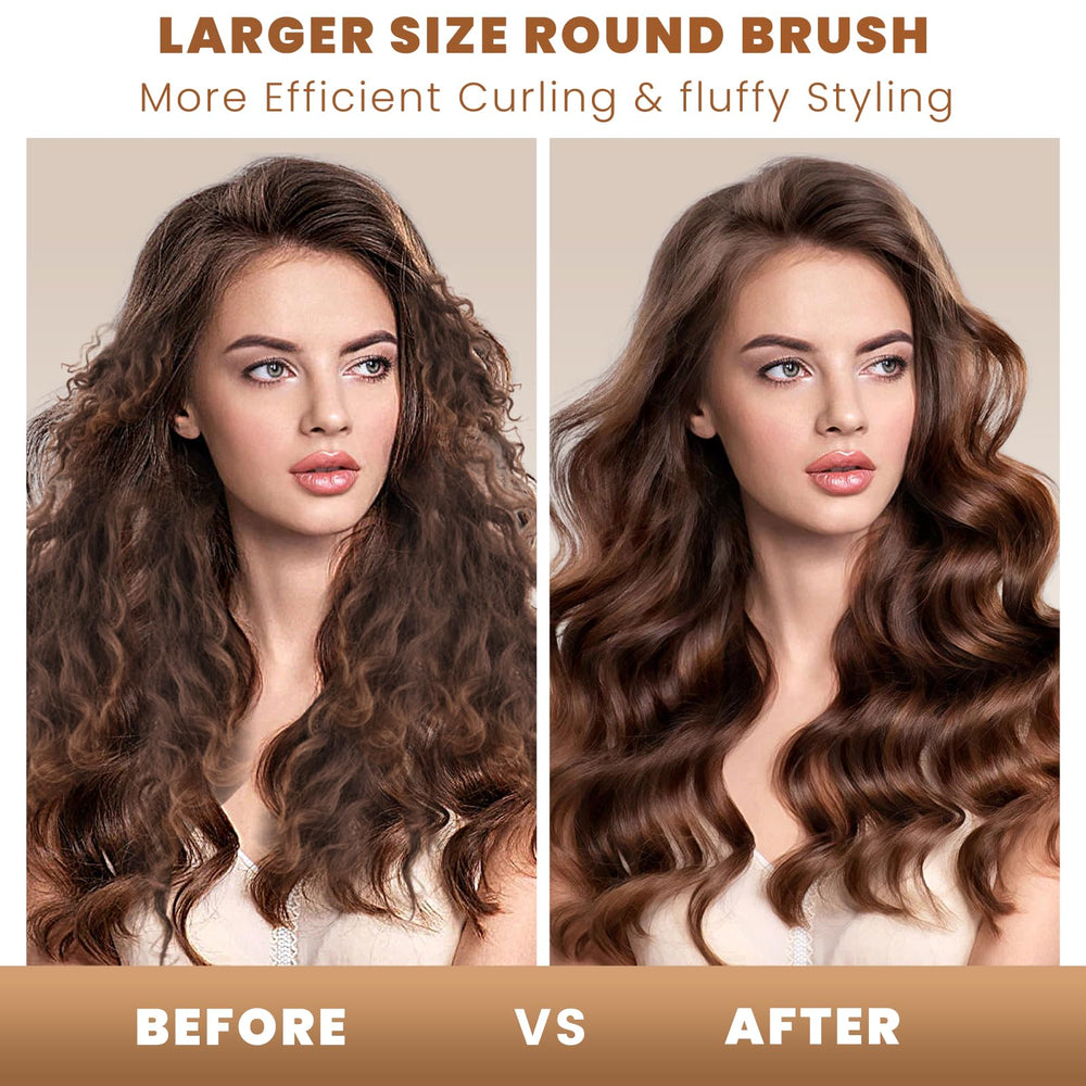 Liopif size scale in hand illustrating large brush dimensions for fewer styling passes