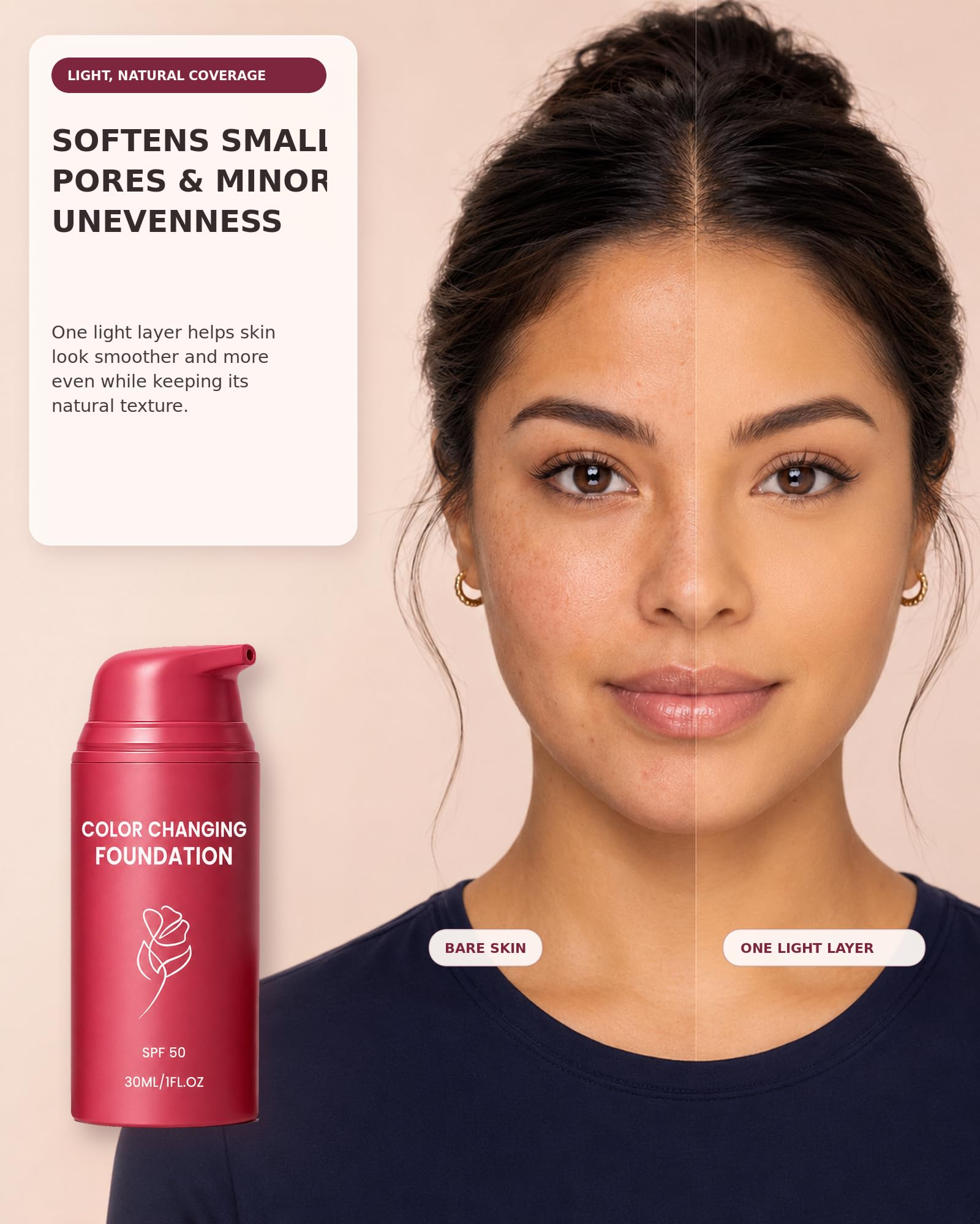 LiovBnik applied with fingertips to show seamless blending benefit