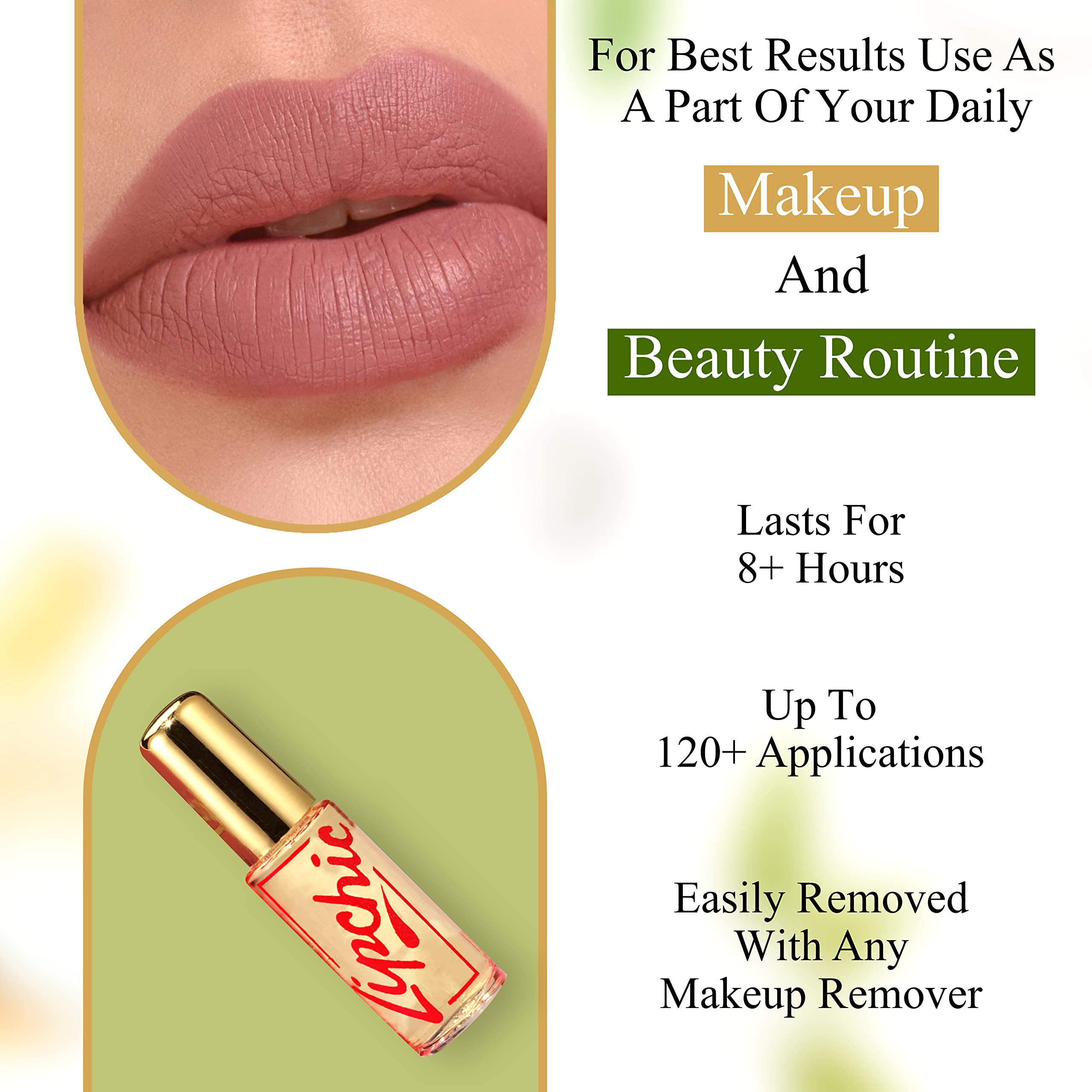 Lip Chic By Ella next to a coin to show 0.25 oz size and pocket-friendly portability