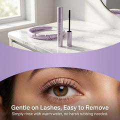 Lipifil mascara texture swatch on skin showing smooth, buildable finish for natural look