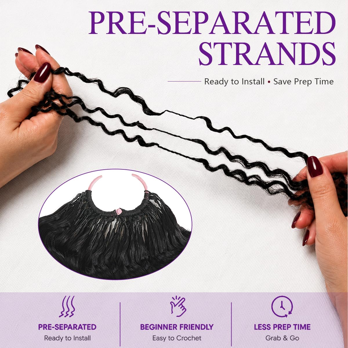 Liqusee feather strand closeup demonstrating lightweight, comfortable wear