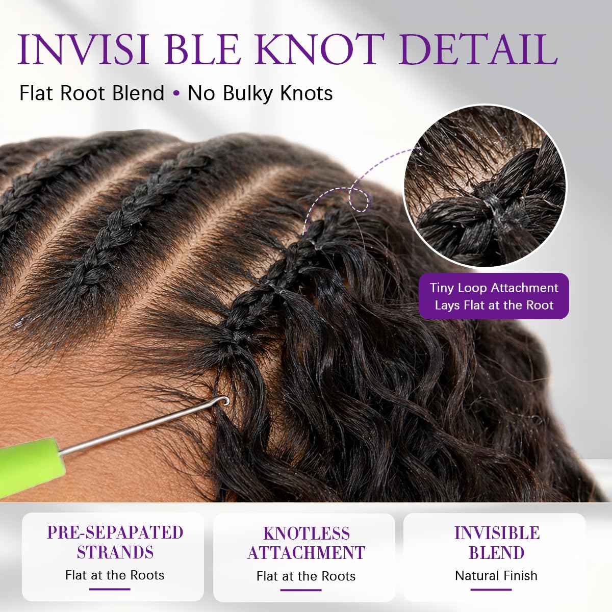 Liqusee model wearing boho braids showing realistic movement and volume