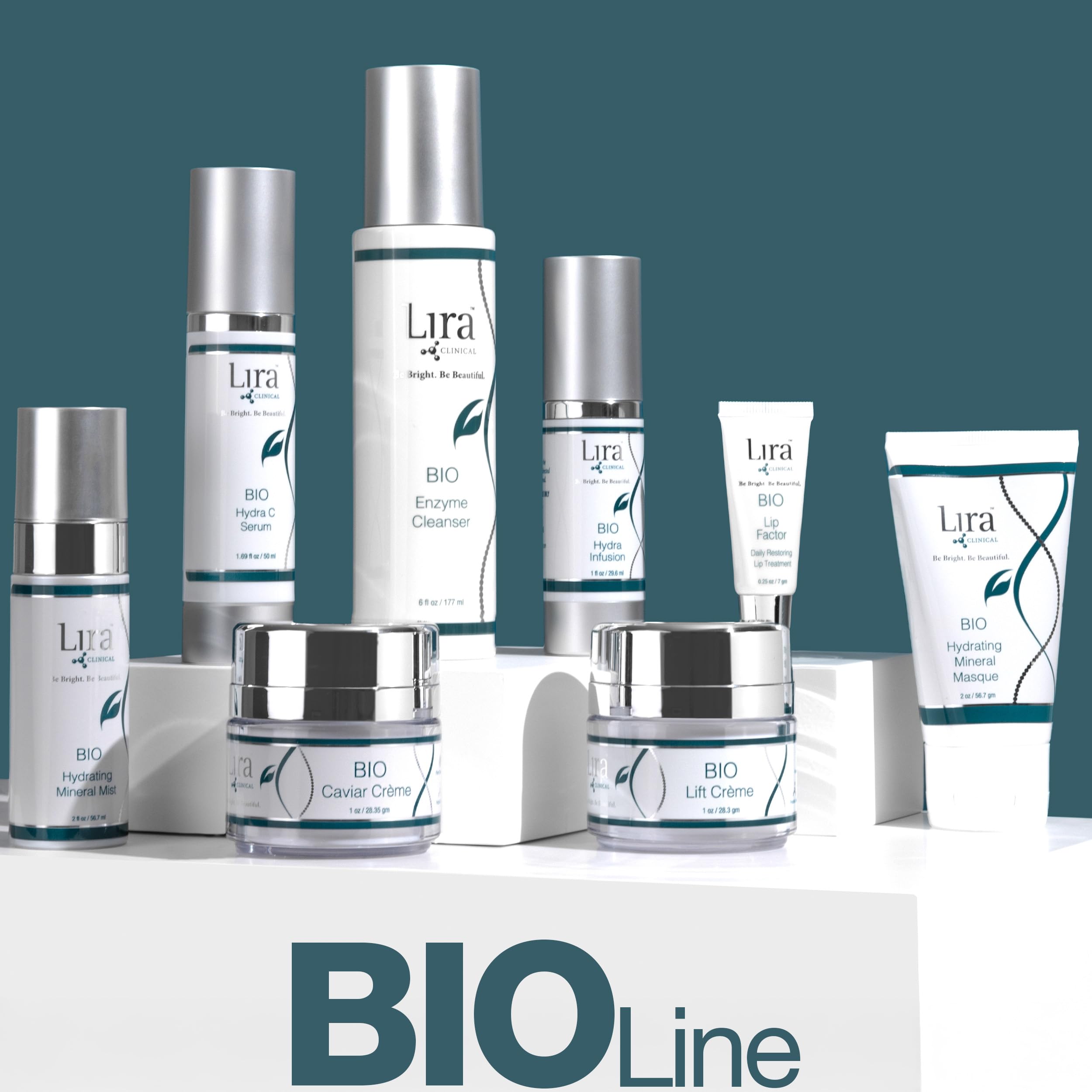 Lira Clinical 1oz bottle next to common items showing compact size