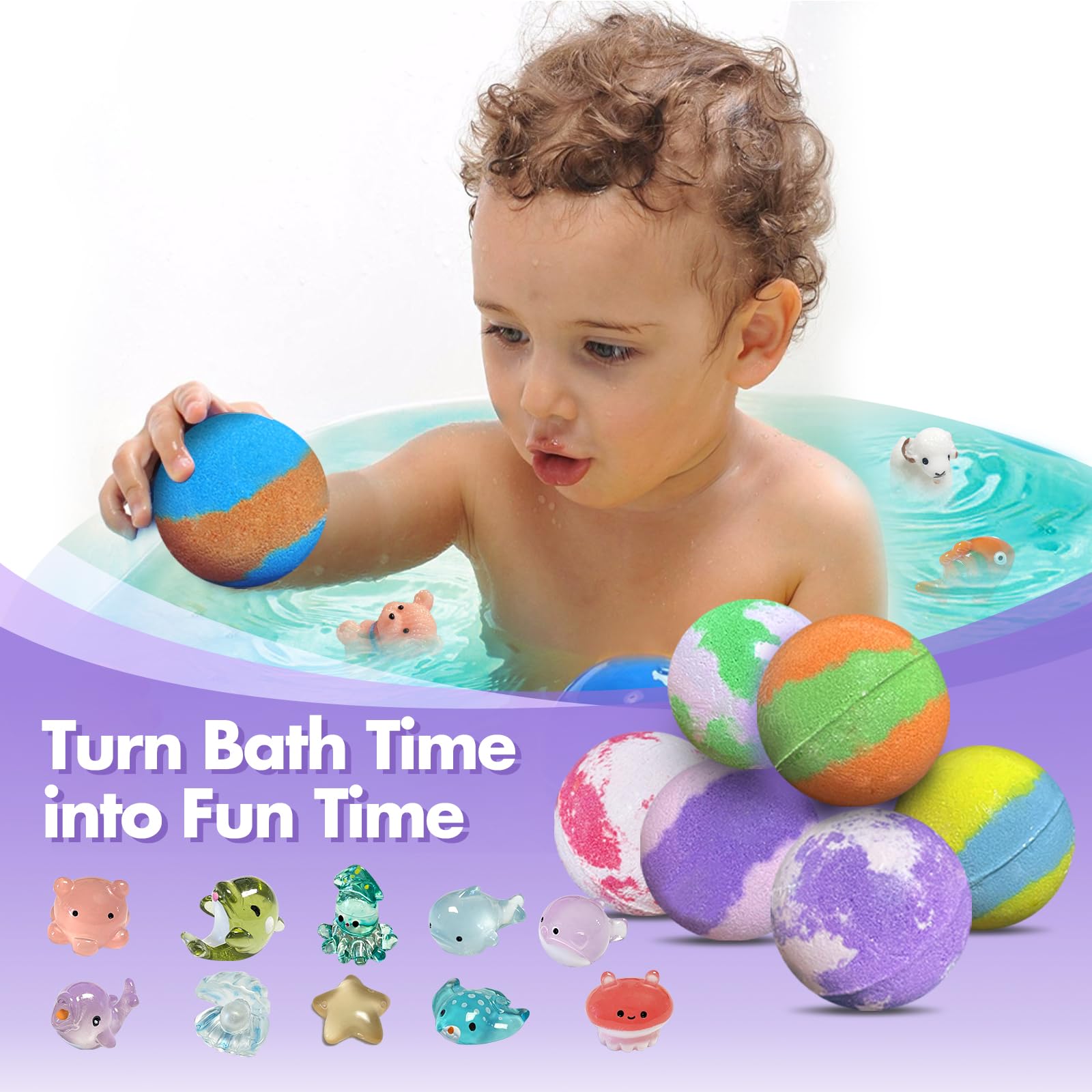 Lisotera colorful bath bombs arranged to show assorted hues and playful visual appeal