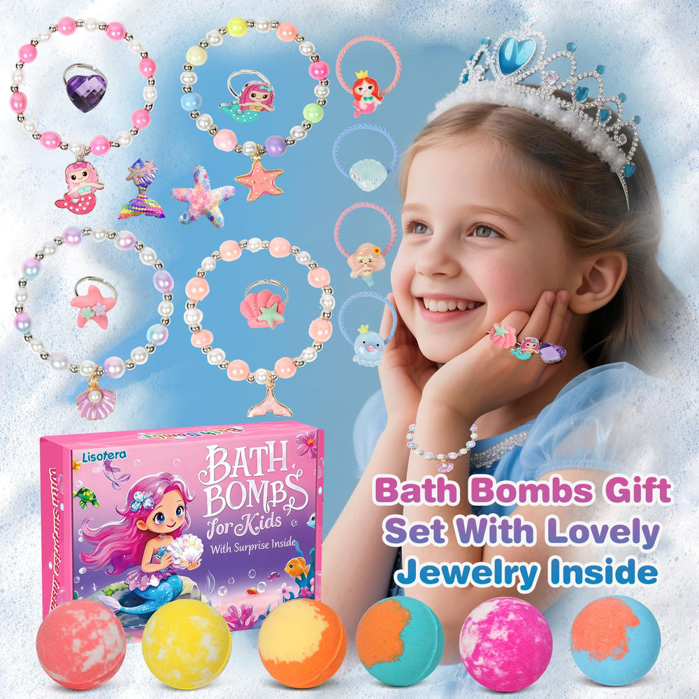 Lisotera bath bomb next to common items to show size and scale
