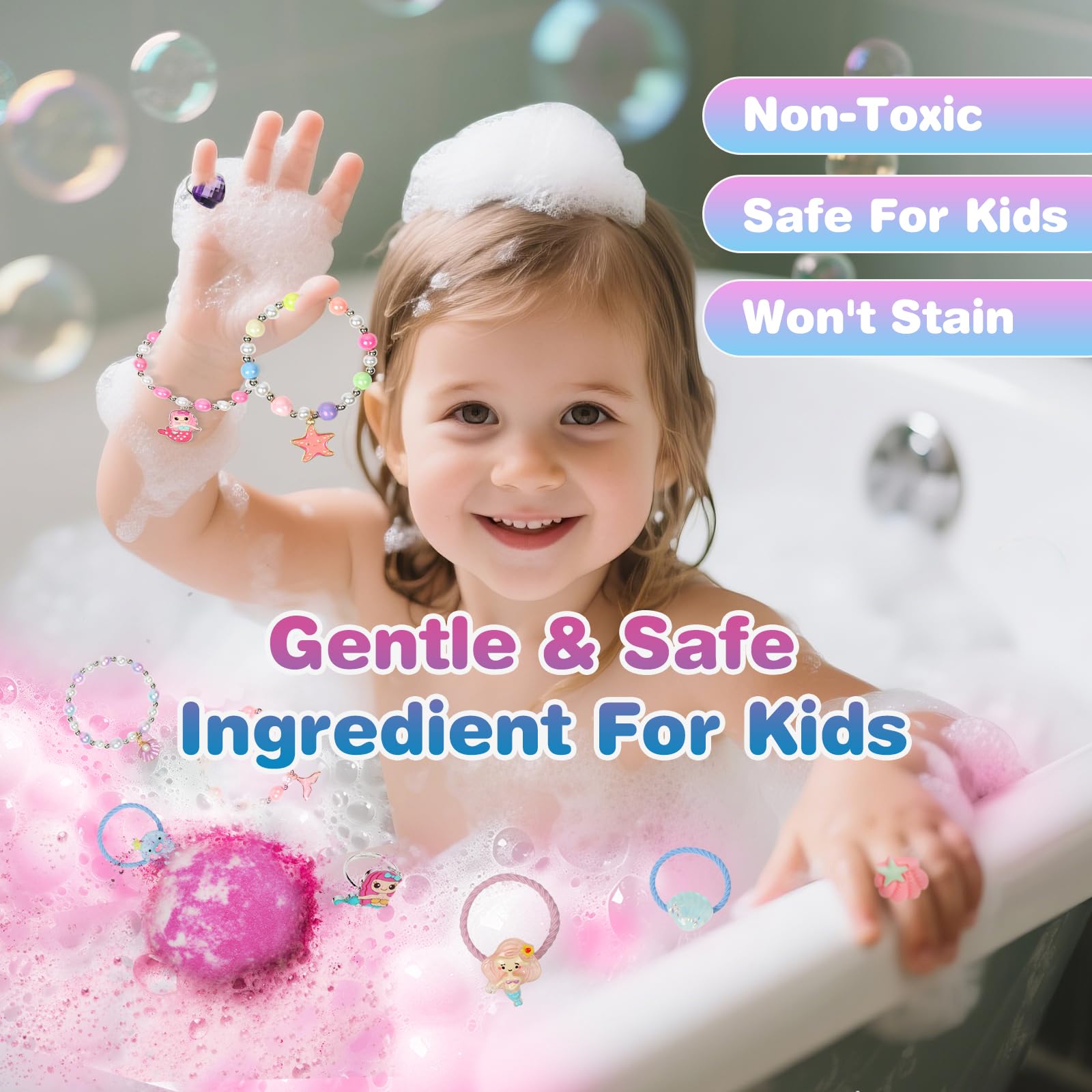 Lisotera revealed bracelet toy emerging from a dissolved bath bomb surprise