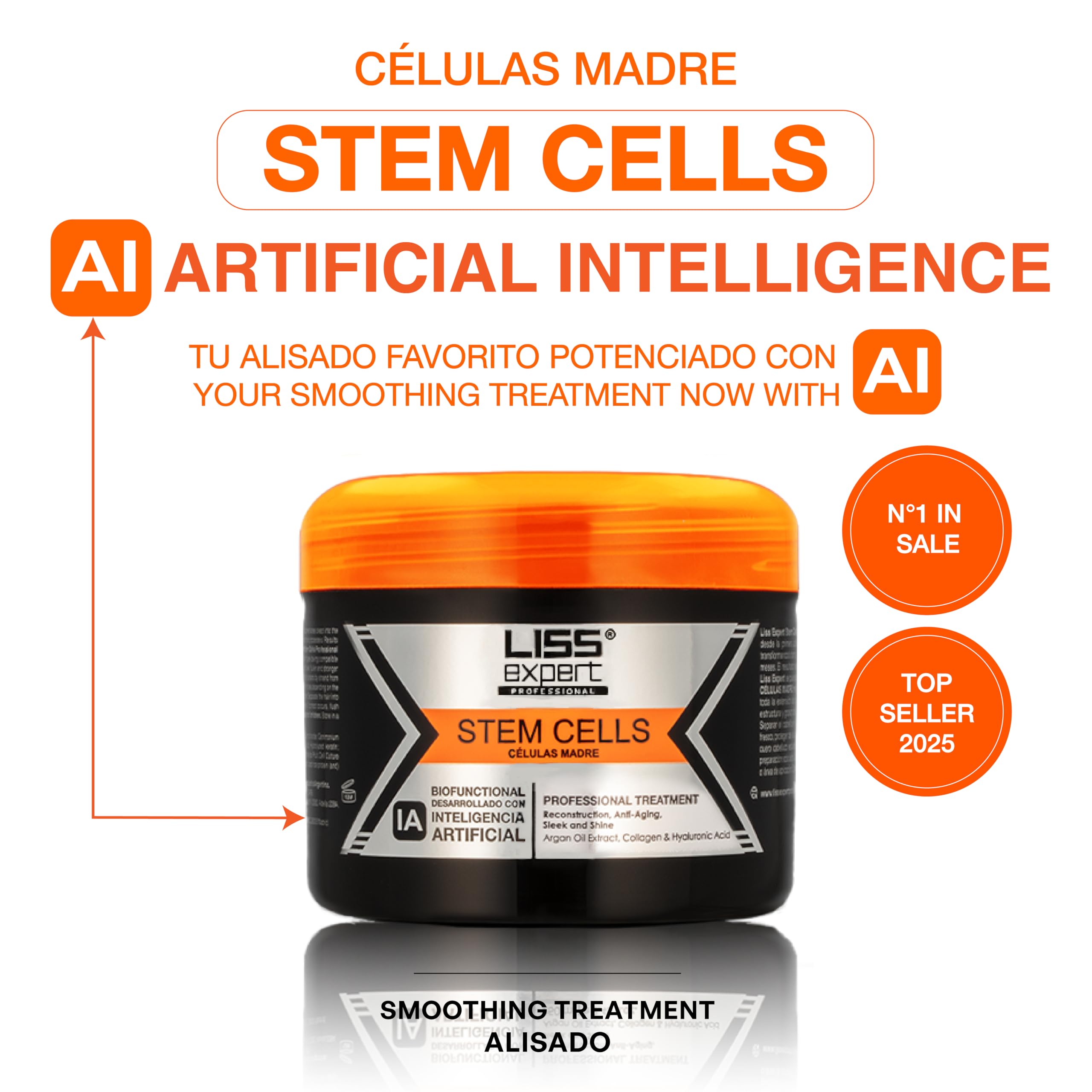 Liss Expert Professional close-up of keratin and argan oil texture for deep repair
