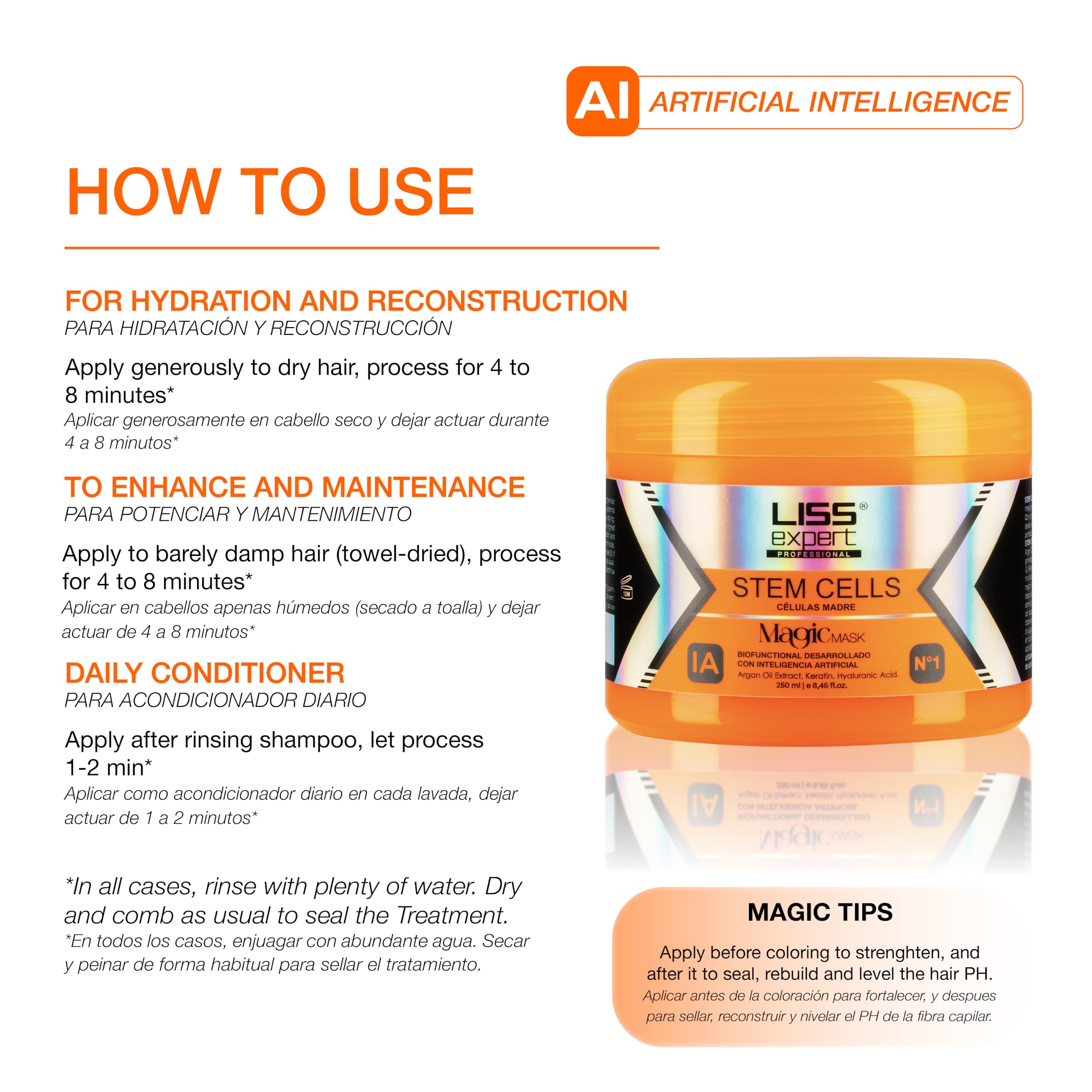 Liss Expert Magic AI Mask jar top view showing creamy texture and intensive smoothing benefit