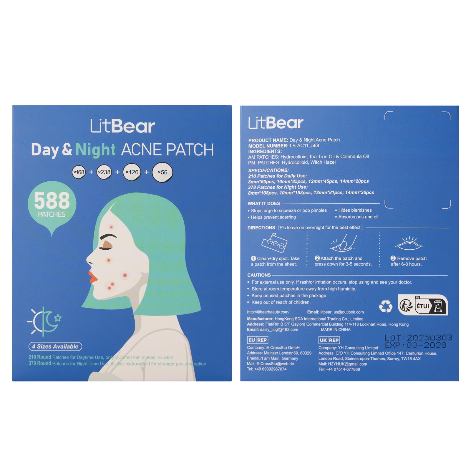 LitBear patches on bathroom counter showing daily skincare routine compatibility