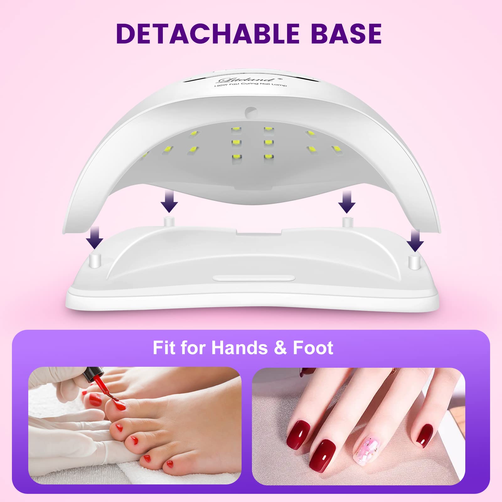 Liteland curing a toenail with detachable base for comfortable pedicure curing at home