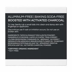 Little Seed Farm open jar showing creamy activated charcoal texture for smooth application