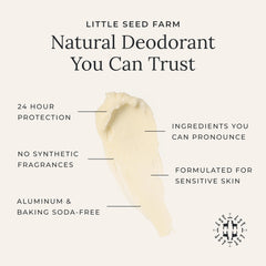 Little Seed Farm creamy deodorant texture close-up showing silky glide benefit