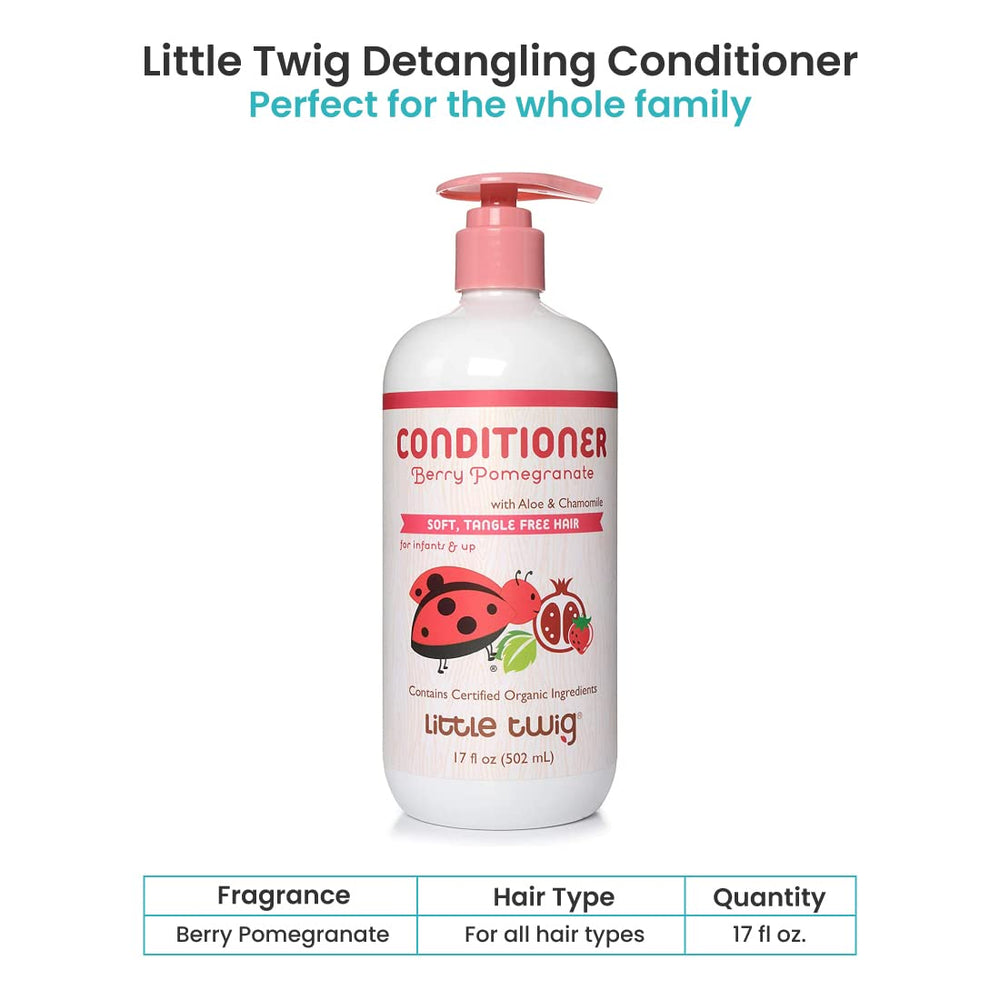 Little Twig creamy conditioner texture poured to show smooth slip and hydration