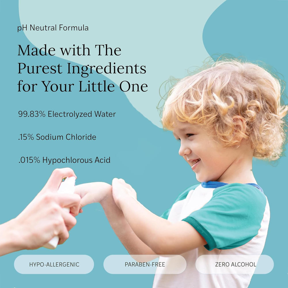 LITTLEY bottle tucked in diaper bag for portable clean-up convenience
