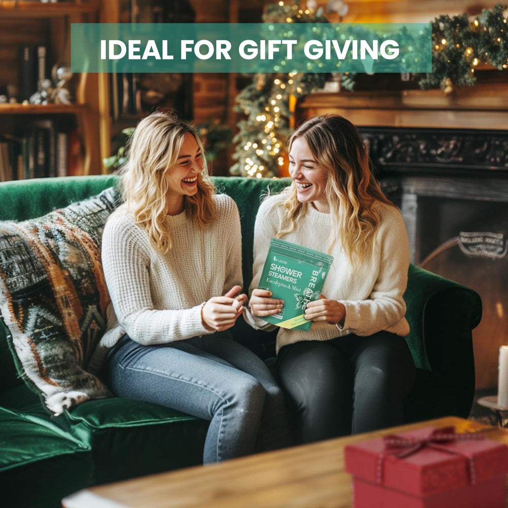 LIUCED set staged as a stocking stuffer, showing holiday-ready packaging and gift appeal