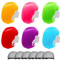 LIULIUBTY front packaging showing six colorful wigs and accessories for event-ready looks