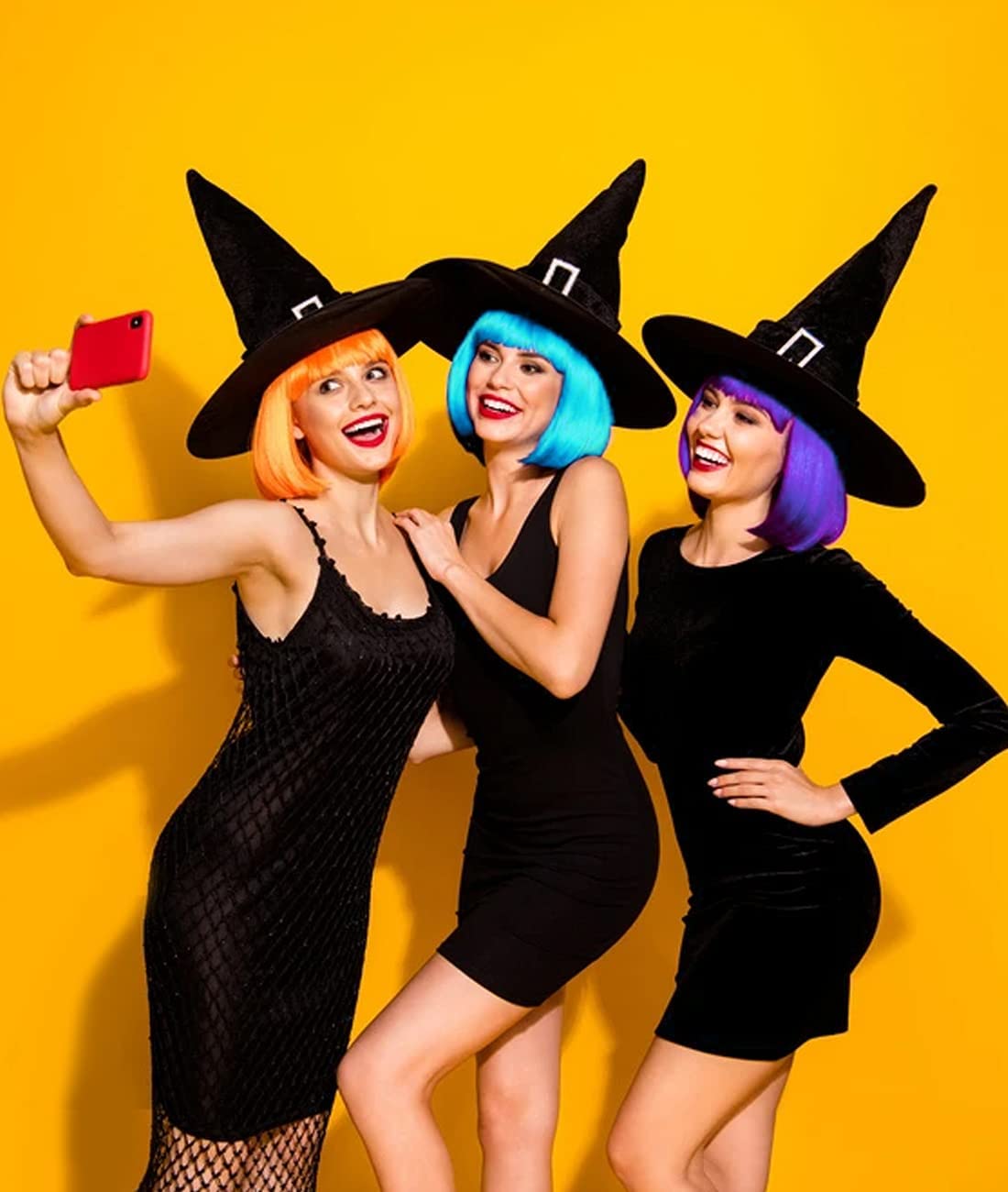 LIULIUBTY model wearing neon pink bob wig showing bold cosplay impact