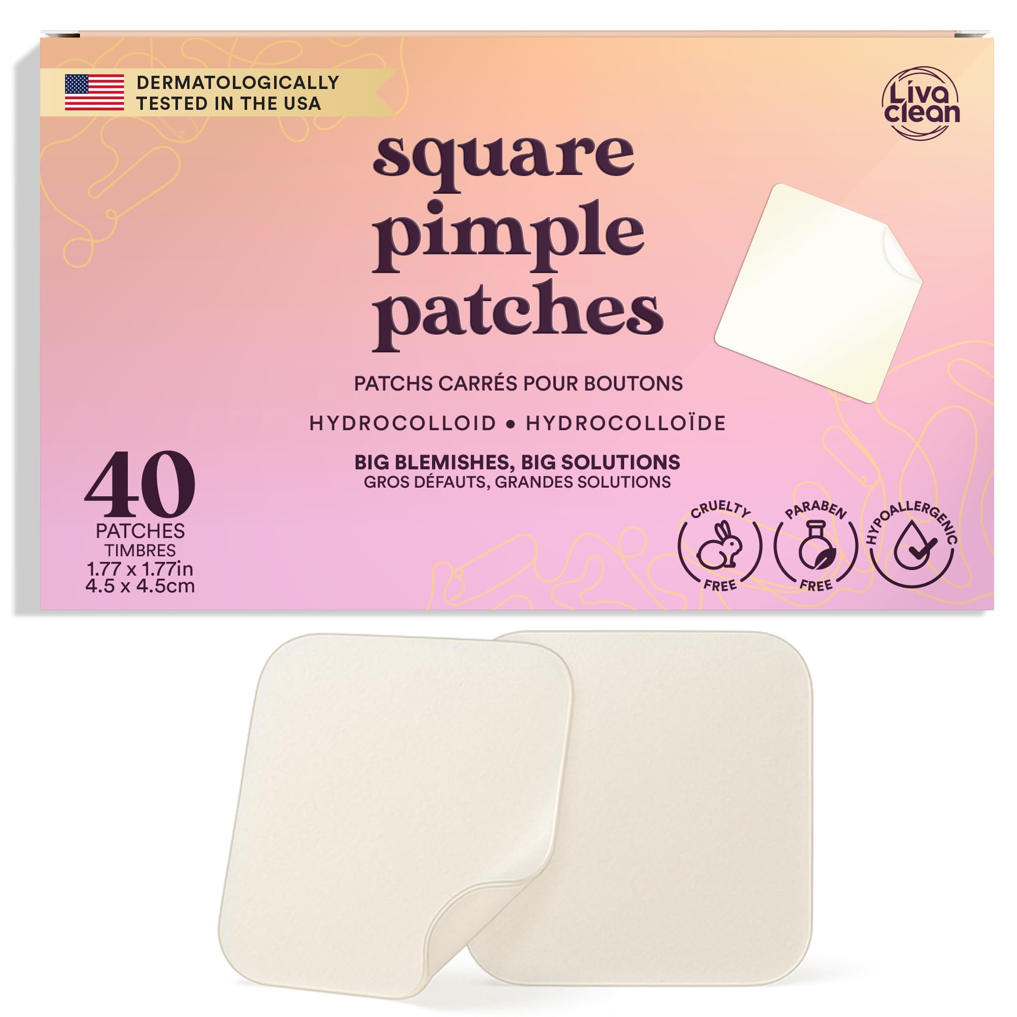 LivaClean front package showing 40 xl patches for broad coverage