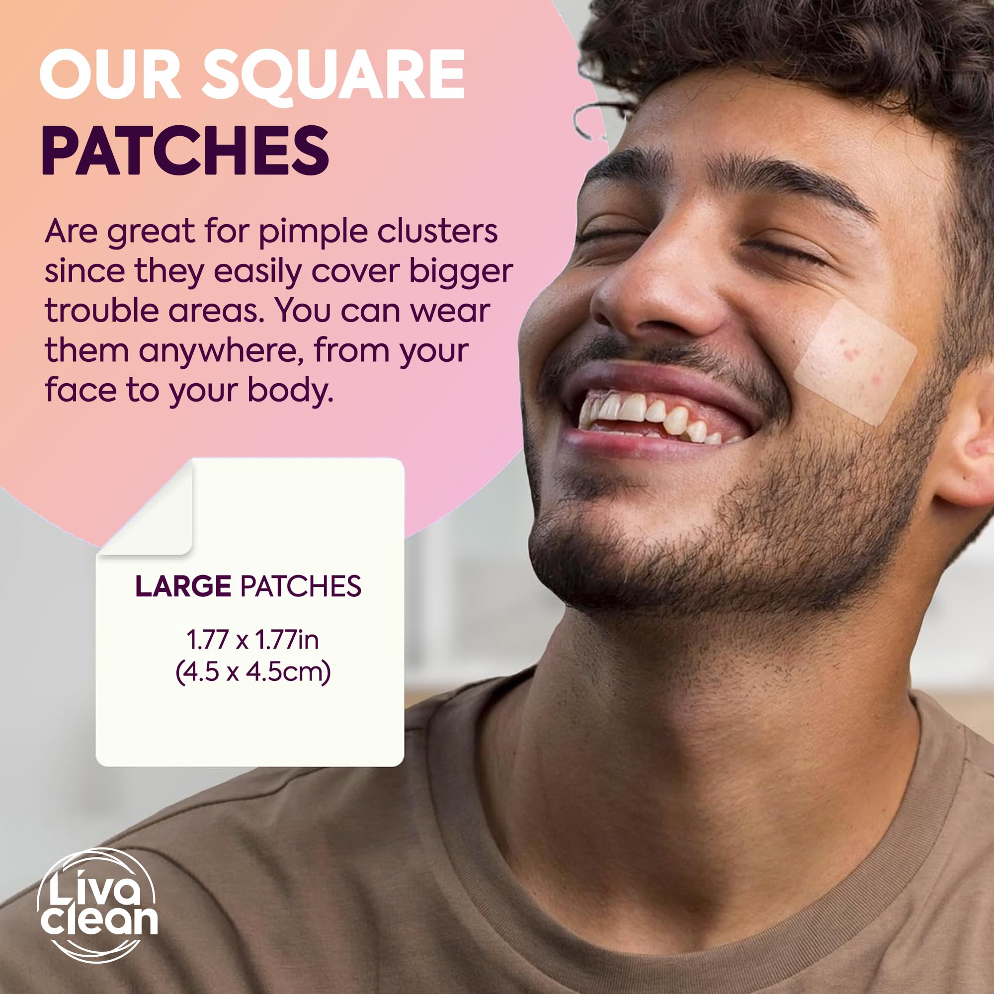 LivaClean patch on forehead showing secure hold on oily skin