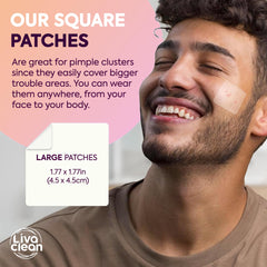 LivaClean patch on forehead showing secure hold on oily skin