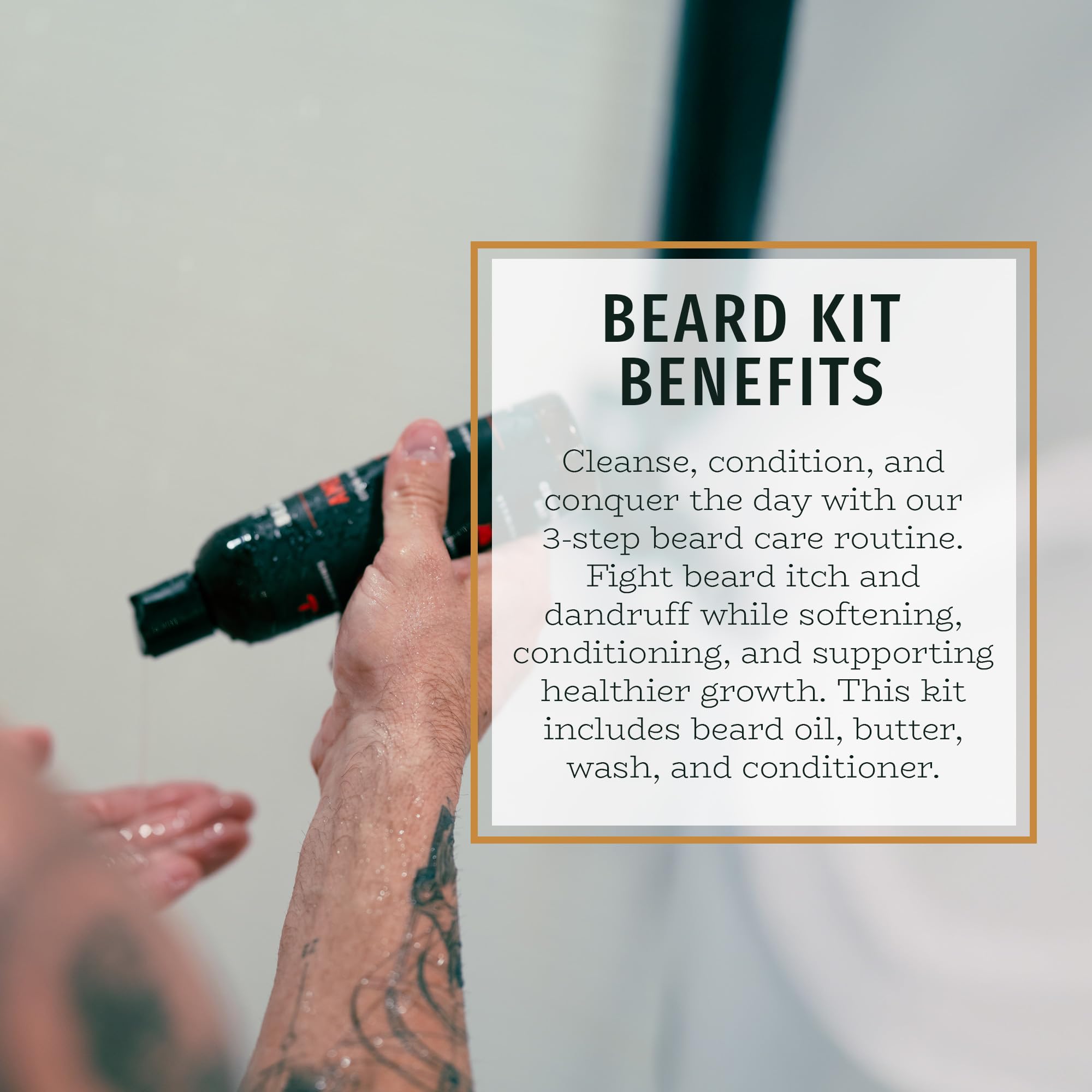 Live Bearded beard conditioner pouring to show silky texture and detangling benefit
