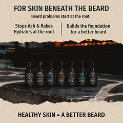 Live Bearded label close-up highlighting scent notes and natural ingredients benefit