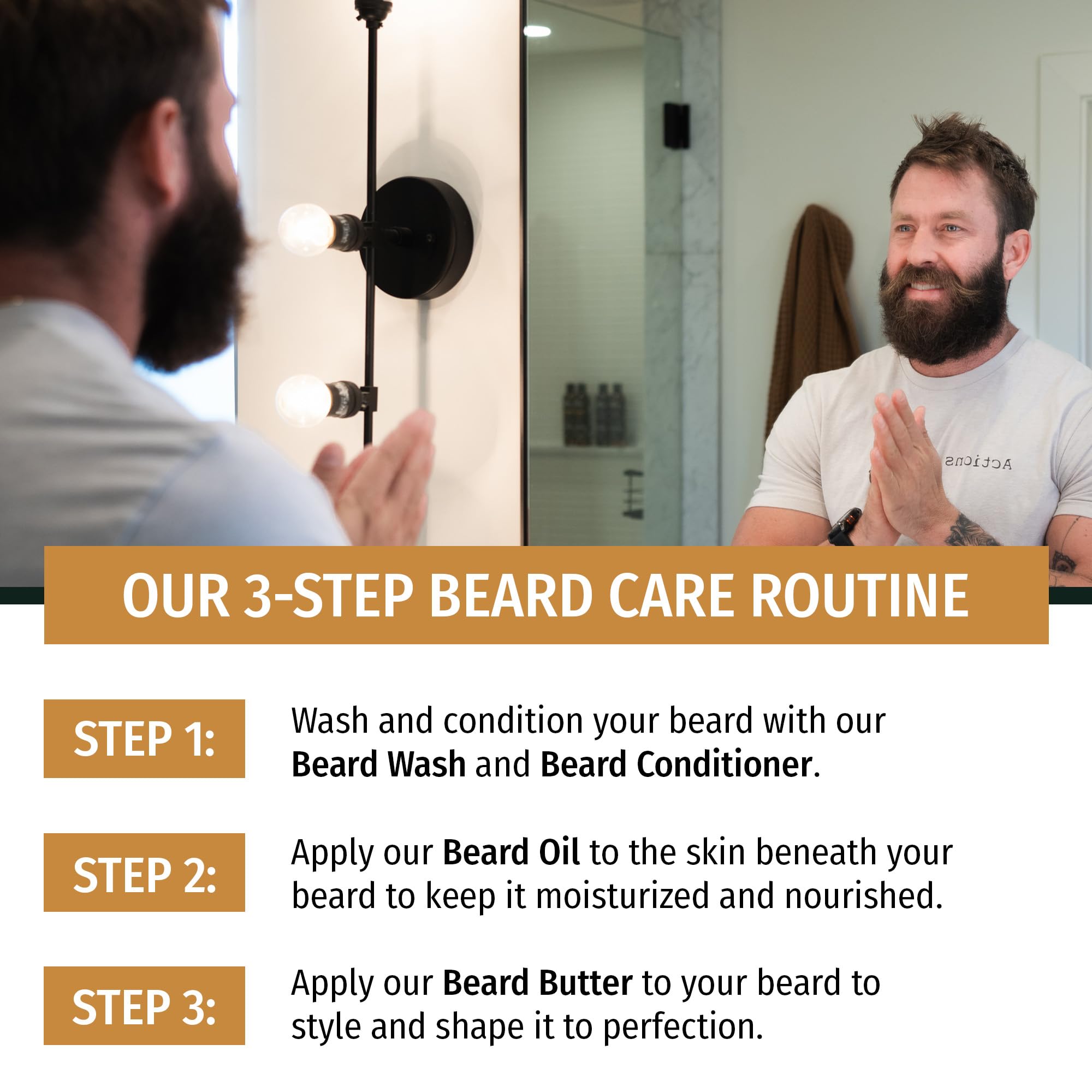 Live Bearded wash being applied in shower for effective daily beard cleansing