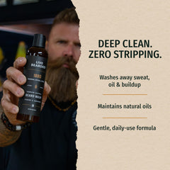 Live Bearded bottle held in hand for size and travel-friendly benefit