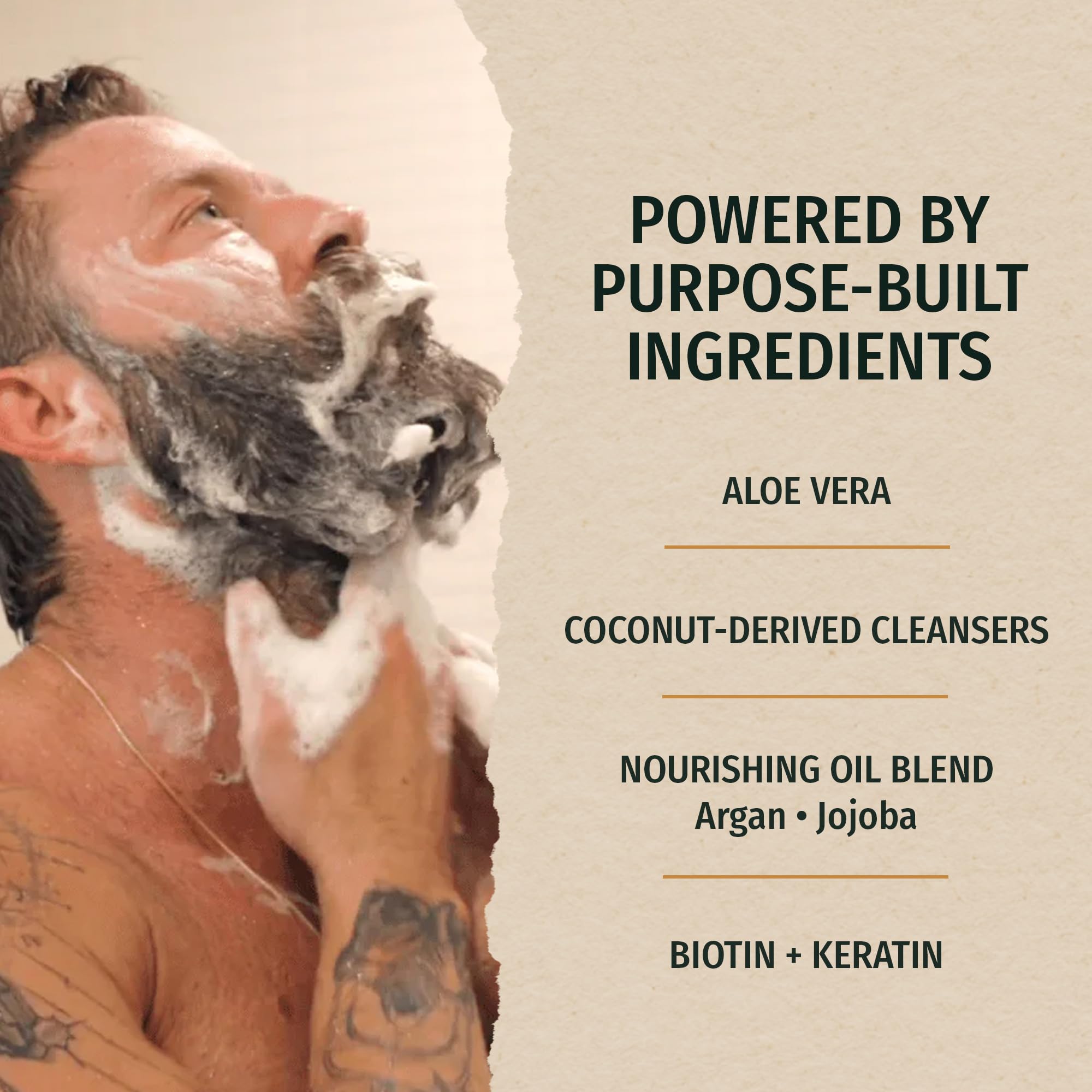 Live Bearded conditioner poured from bottle showing hydration and softness