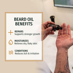 Live Bearded Forge droplet applied to beard hair demonstrating hydration and softness