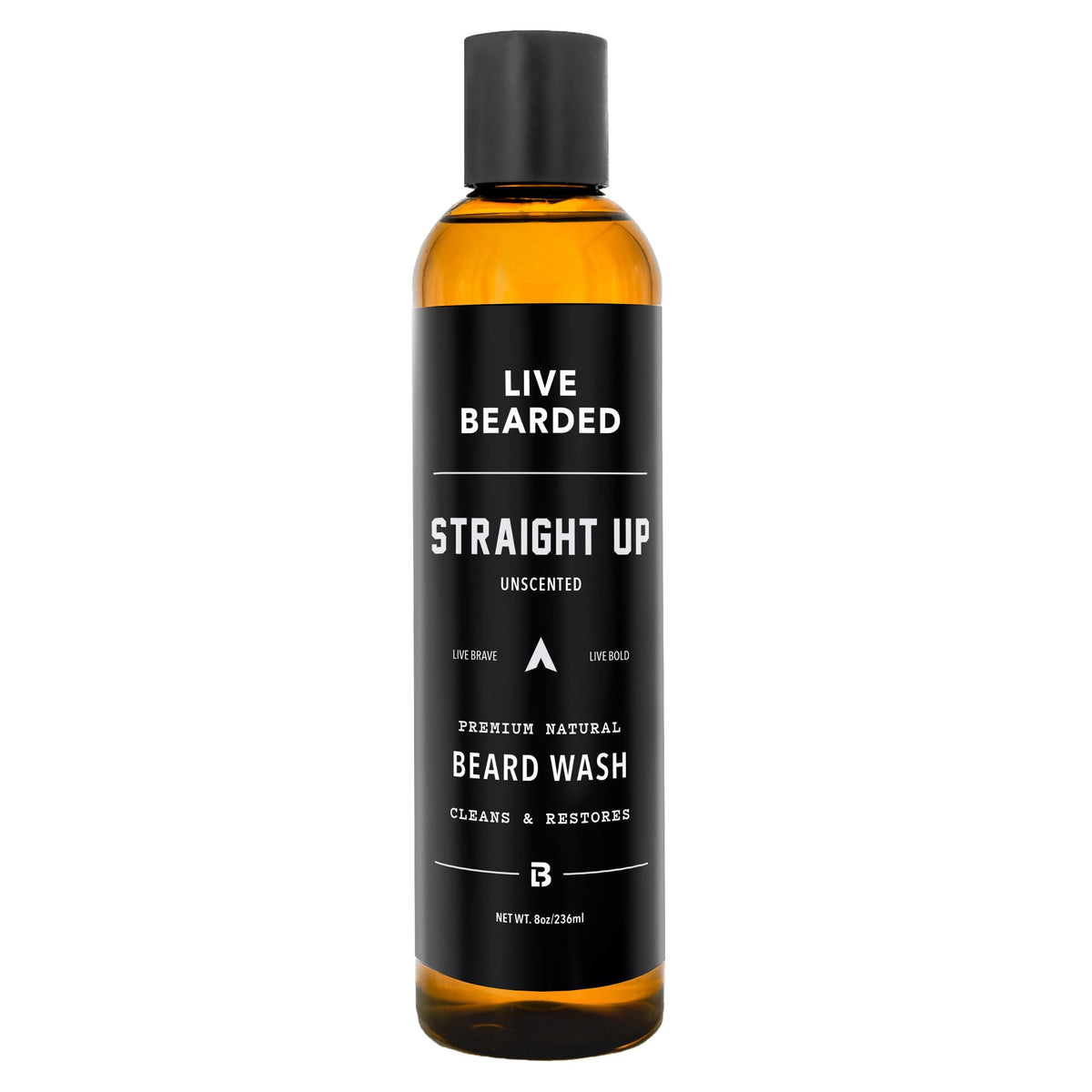 Live Bearded front packaging showing label and unscented benefit